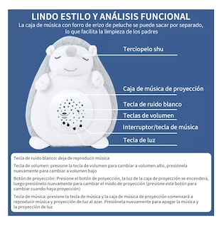 Foto 4 | Peluche para la Ansiedad Lovely Gris Musical con Proyección para Dormir