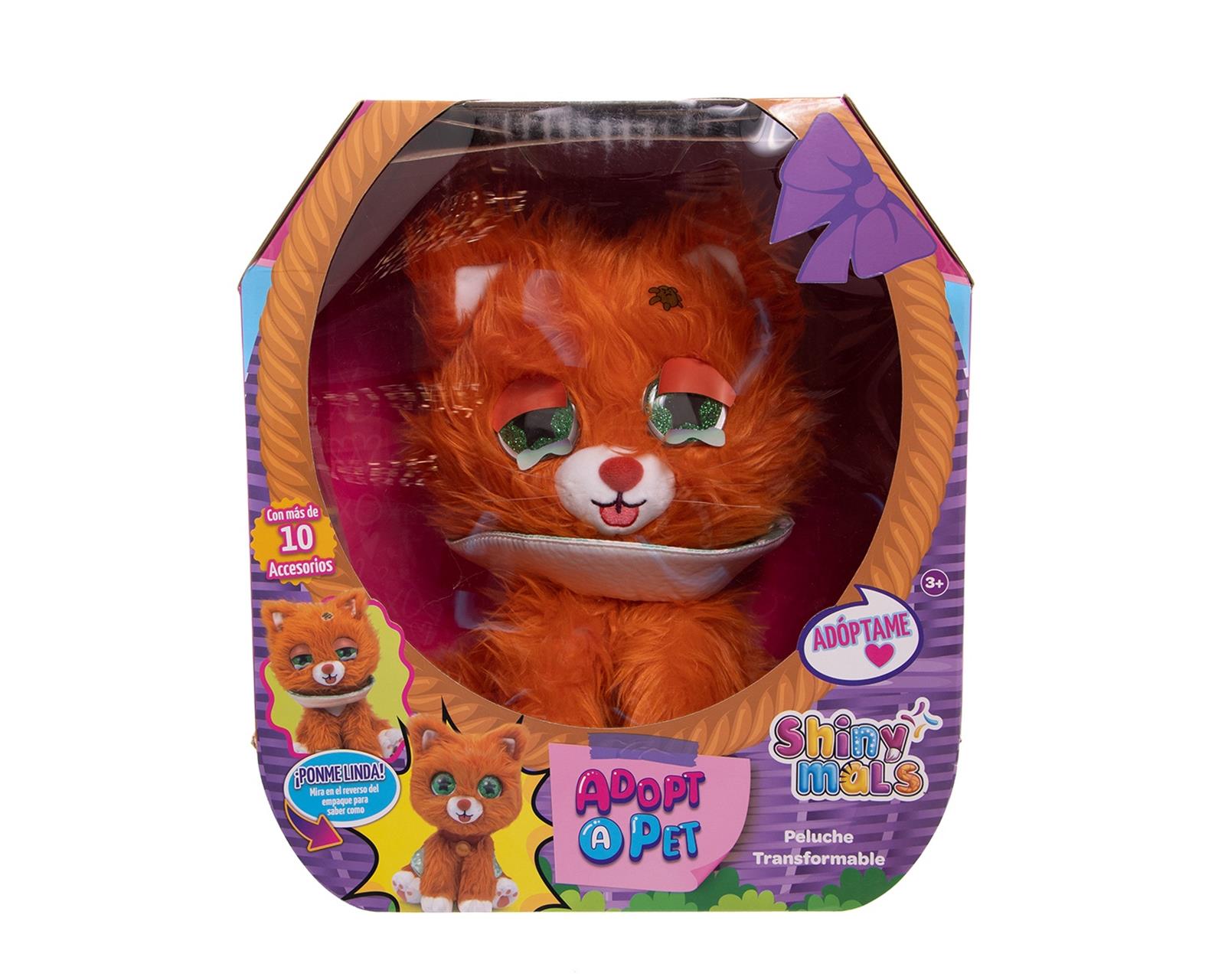 Foto 2 pulgar | Peluche Ruz 10'' Shinymals con Accesorios Adopta una Mascota Gato