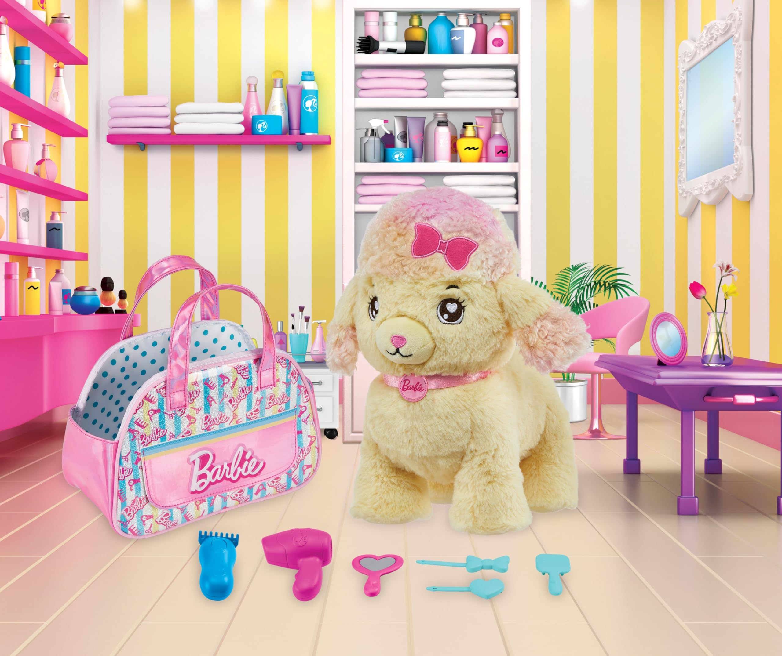 Foto 3 pulgar | Set De Juguete De Peluche Mattel Barbie, Para Peluqueria, Caniche Con Luz - Venta Internacional.