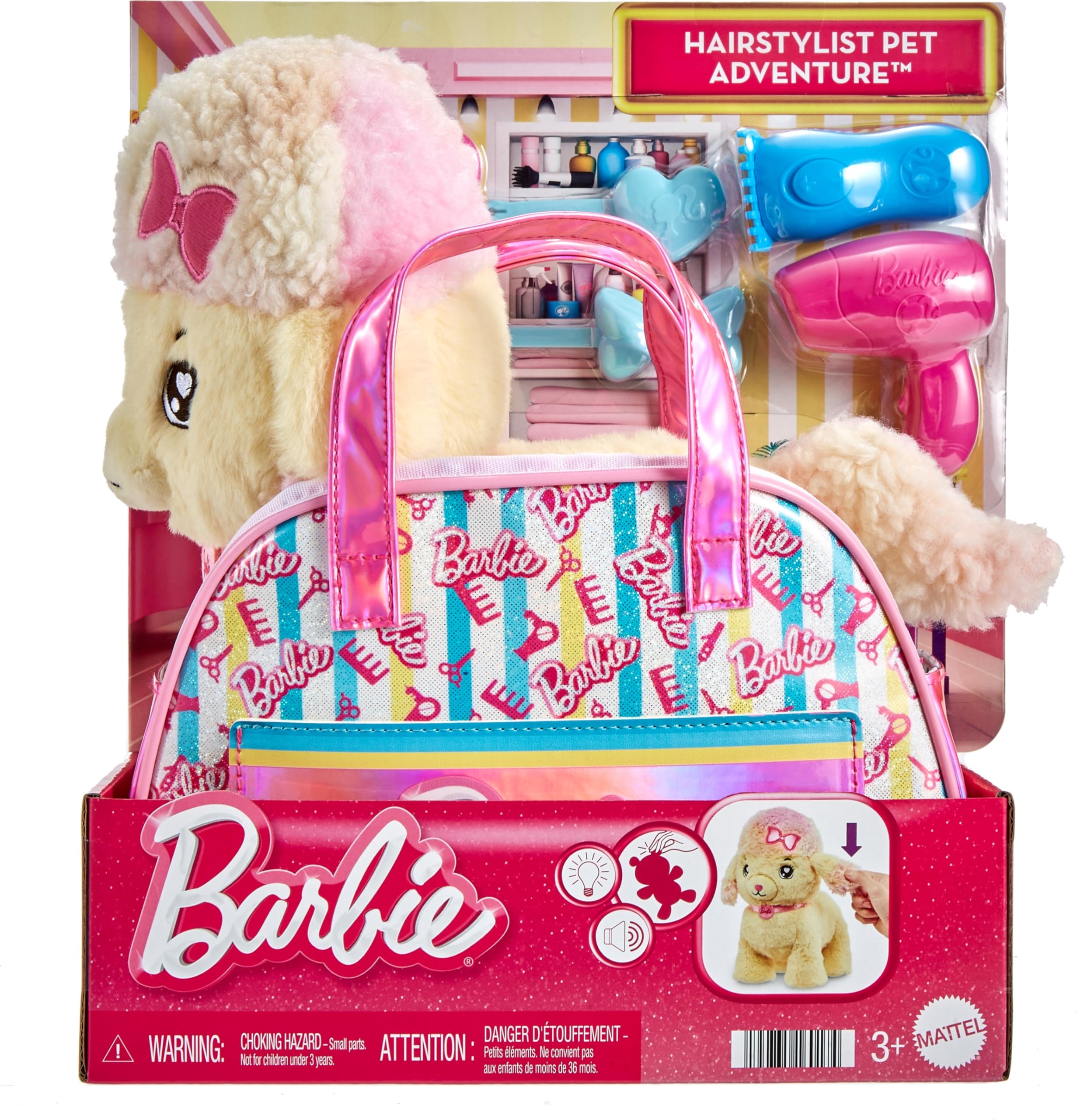 Foto 7 pulgar | Set De Juguete De Peluche Mattel Barbie, Para Peluqueria, Caniche Con Luz - Venta Internacional.