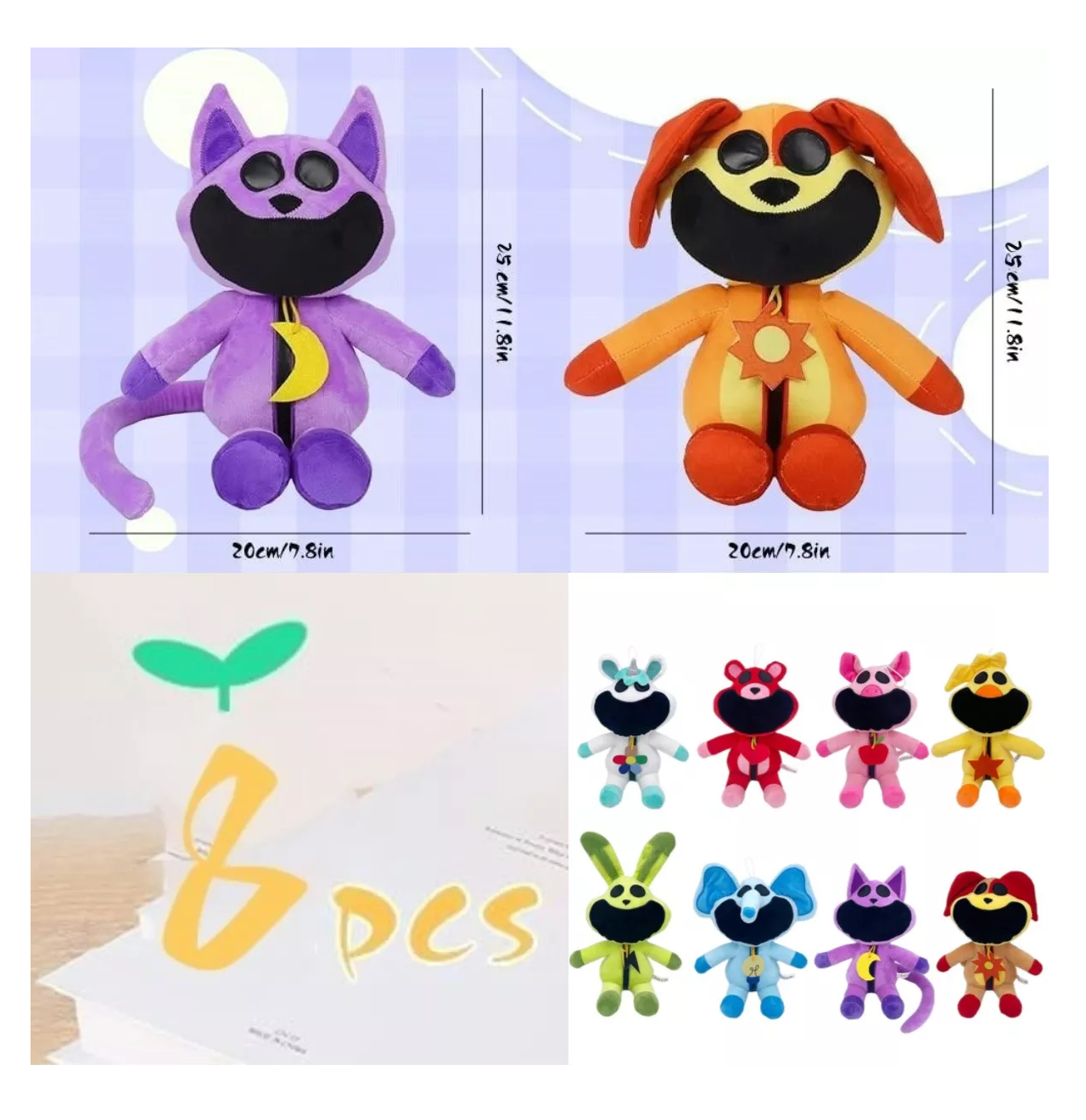 Foto 5 pulgar | Smilewill 8 Piezas Peluche De Animales Sonrientes De Poppy Colores