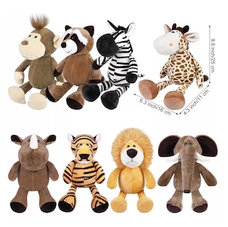 Foto 2 | Peluches de Animales de la Selva 8 Piezas