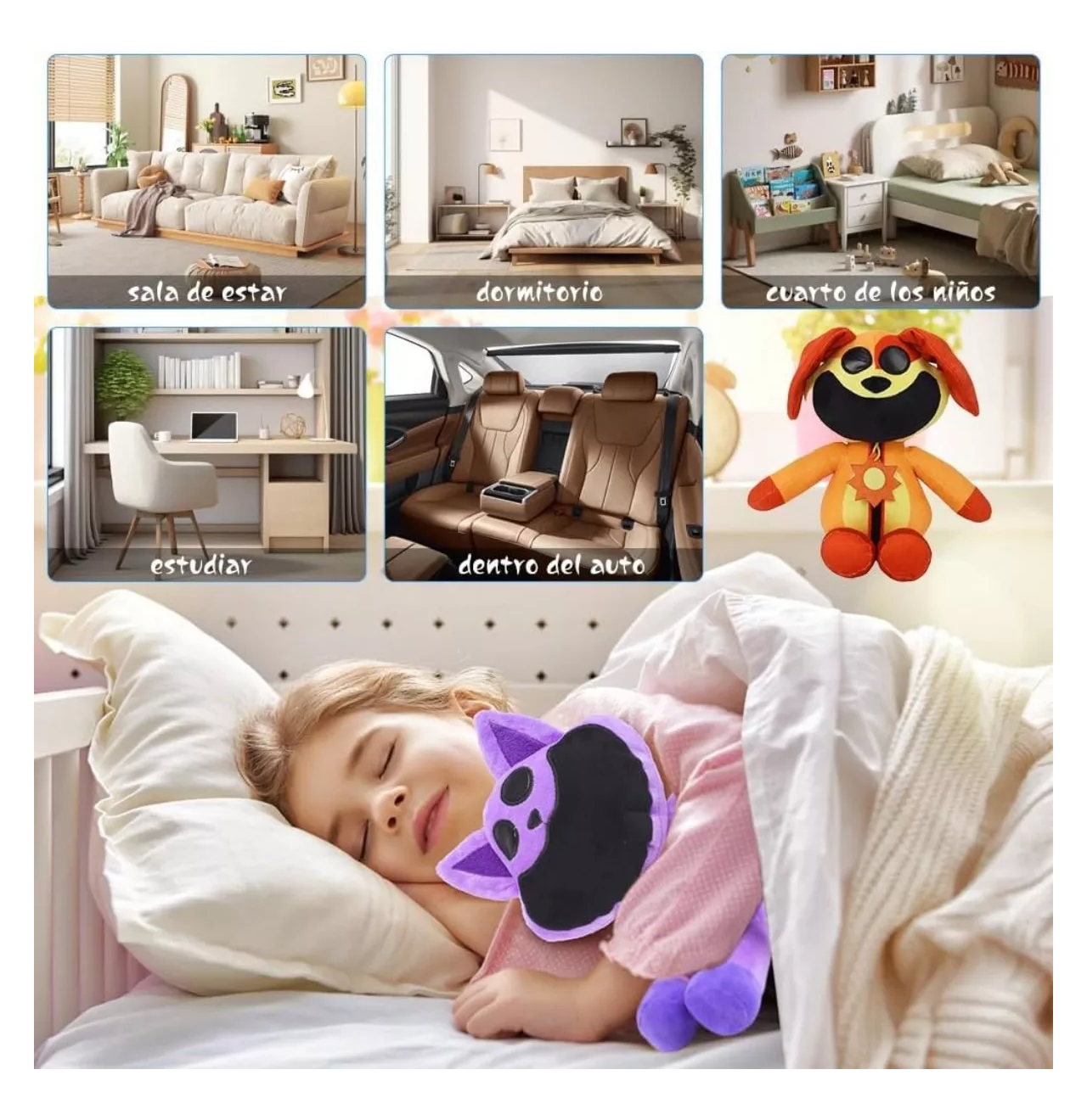 Foto 5 | Smilewill 8 Piezas Peluche De Animales Sonrientes De Poppy Colores