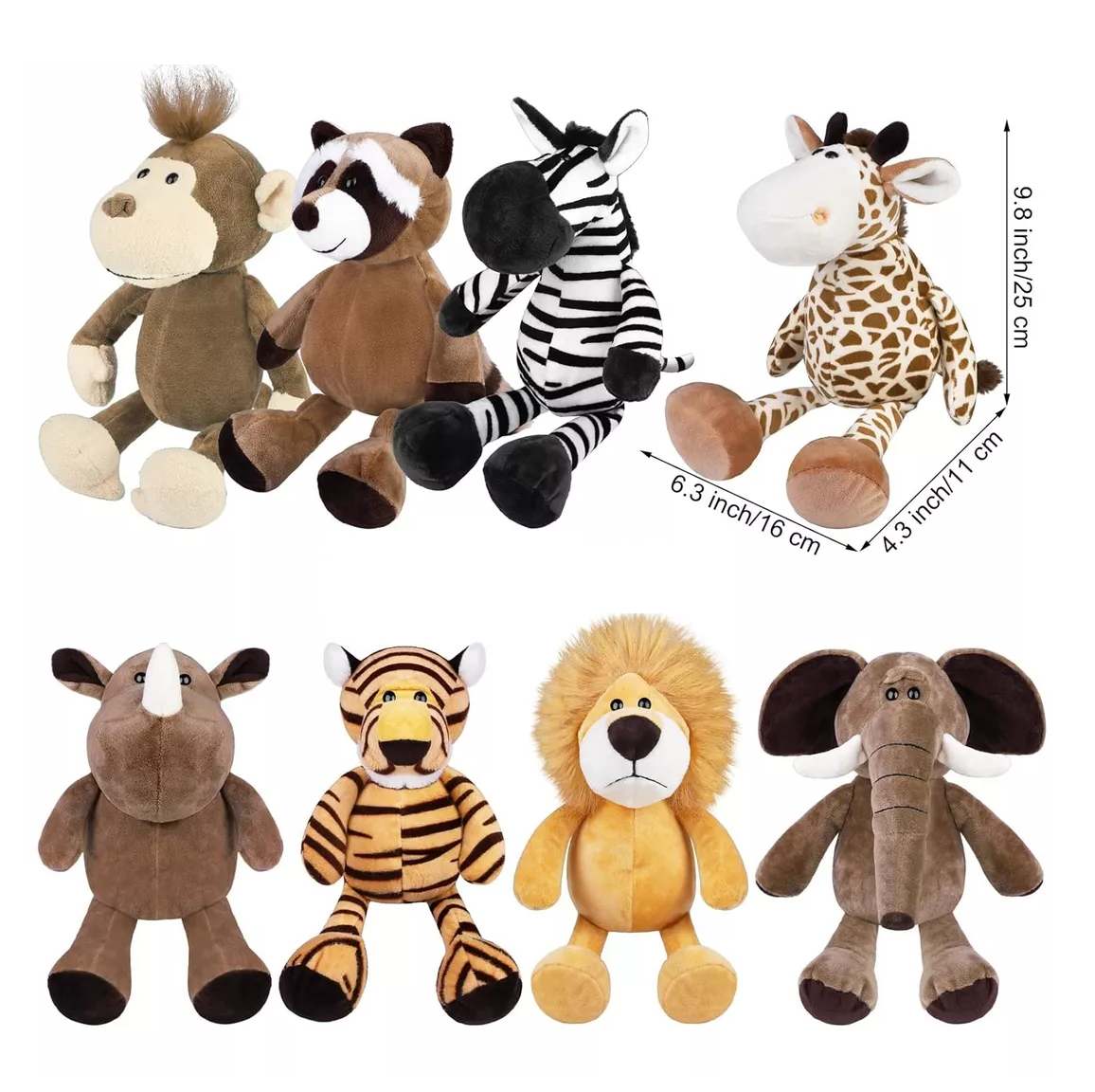 Foto 3 pulgar | Peluches de Animales de la Selva 8 Piezas