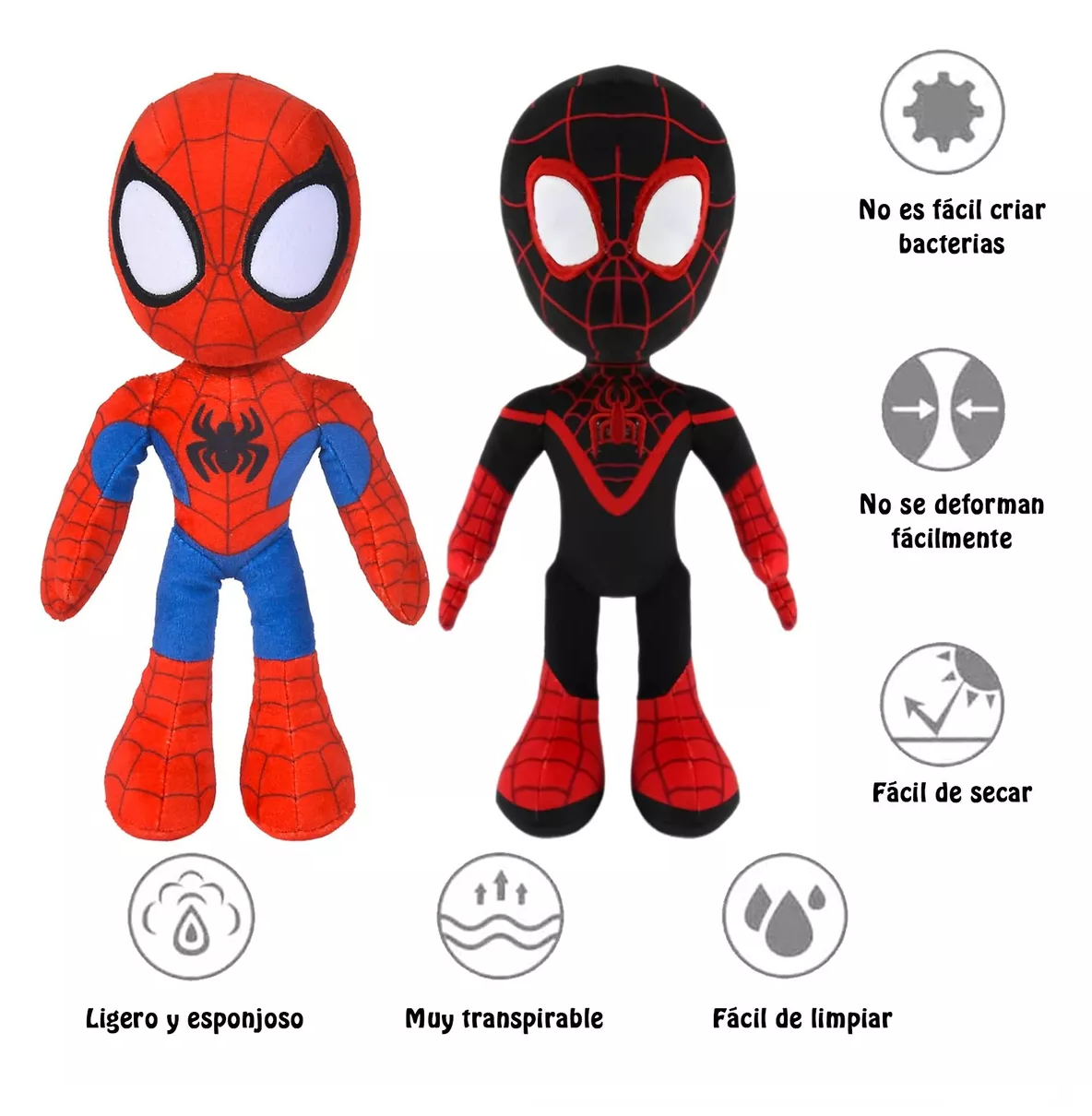 Foto 3 pulgar | Peluche Superhéroe Spider Man 32 Cm 2 Pcs Rojo/negro