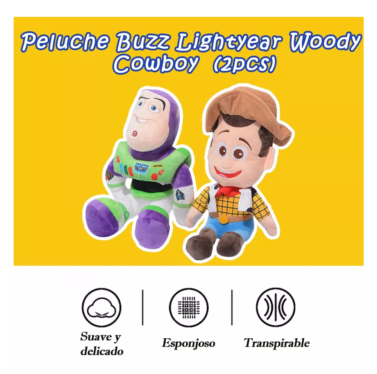 Foto 3 pulgar | Peluche Woody Vaquero Toy Story 2 Pcs Calidad Premium 25 Cm Colores