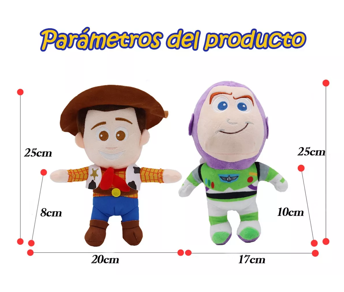 Foto 5 pulgar | Peluche Woody Vaquero Toy Story 2 Pcs Calidad Premium 25 Cm Colores