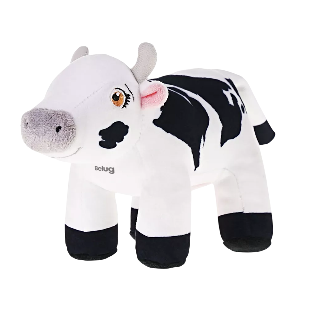 Peluche Vaca Lola Mis Primeros Pasos 15 Cm La Granja De Zenón Blanco/negro