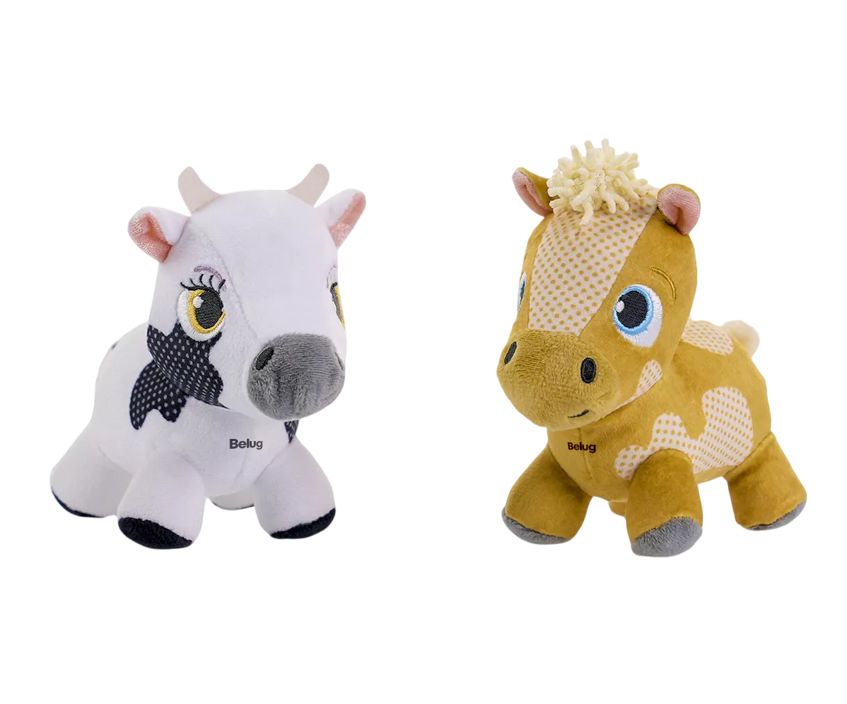 Peluches Vaca Lola Y Percherón Baby La Granja De Zenon 14 Cm Colores