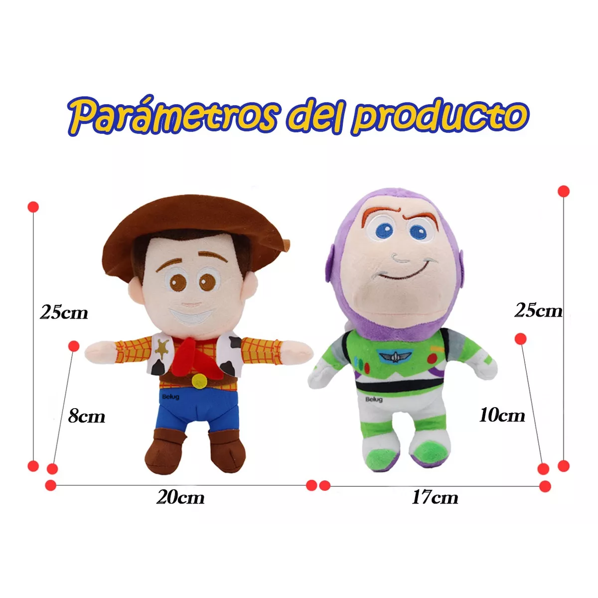 Foto 5 pulgar | Peluche Woody Vaquero Toy Story 2 Pcs Calidad Premium 25 Cm Colores