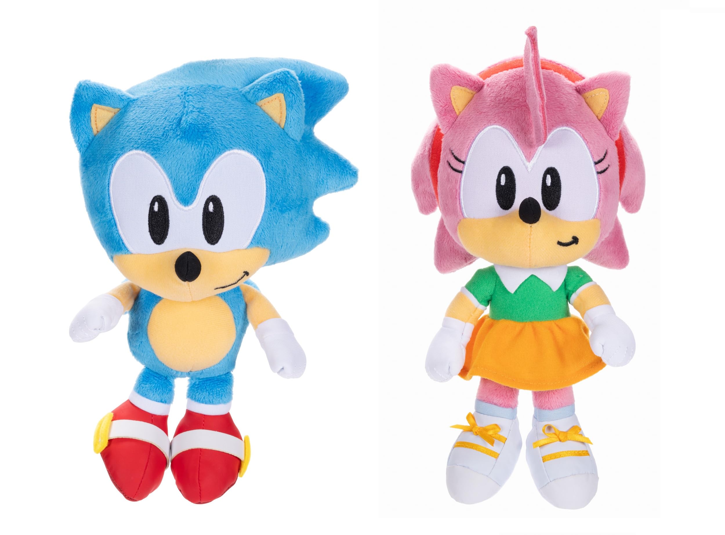 Peluche Sonic The Hedgehog De 9 Pulgadas, Paquete De 2 Unidades, Sonic & Amy - Venta Internacional.