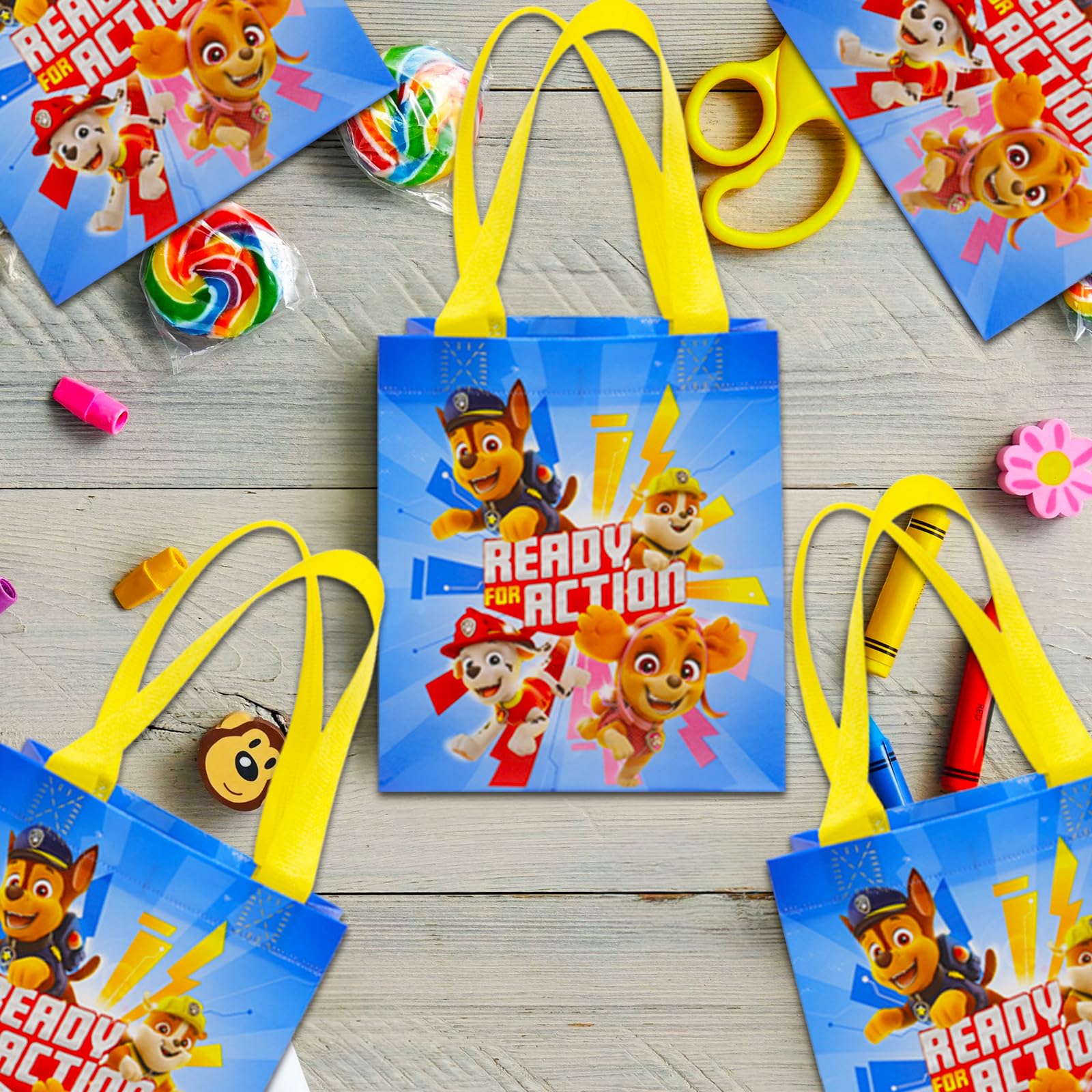 Foto 4 pulgar | Juego De Bolsas Para Fiestas Paw Patrol, Paquete De 12 Para Niños, Reutilizables - Venta Internacional.