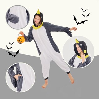 Foto 4 | Disfraz De Pingüino Gris Newcosplay Para Adulto Con Forma De Mono Con Forma De Animal - Venta Internacional.