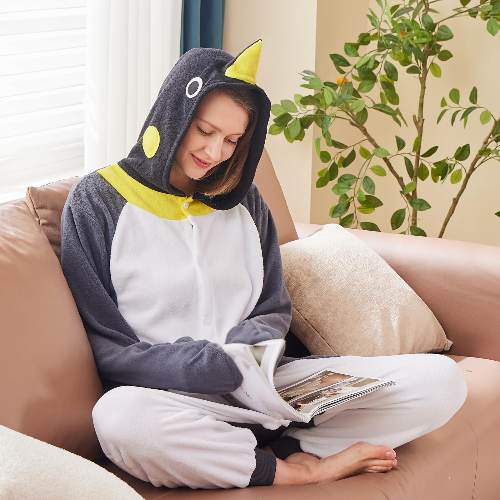 Foto 6 pulgar | Disfraz De Pingüino Gris Newcosplay Para Adulto Con Forma De Mono Con Forma De Animal - Venta Internacional.