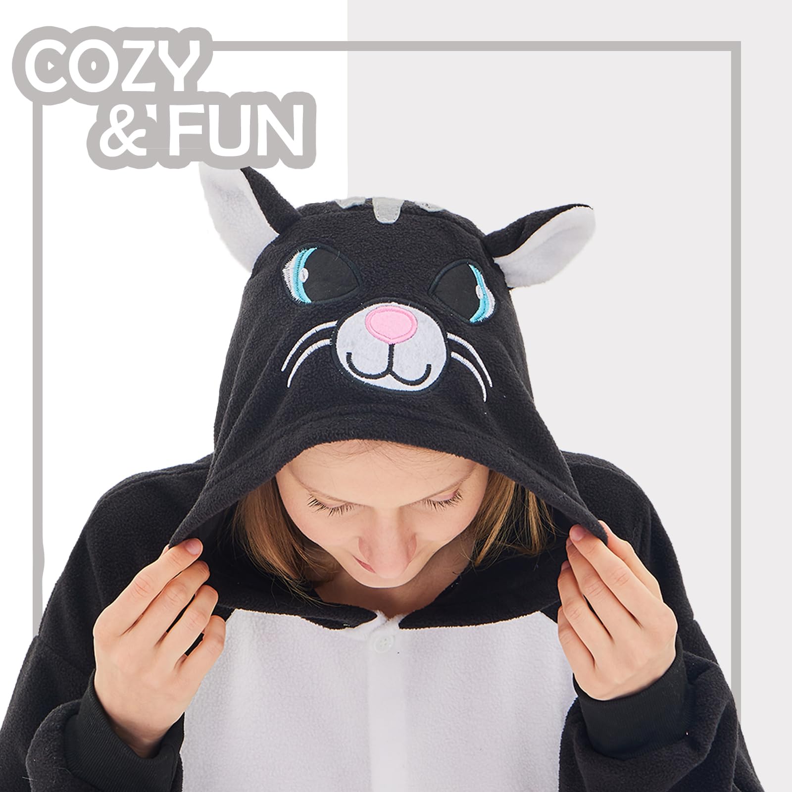 Foto 3 pulgar | Disfraz De Mono Newcosplay Para Adultos, Pijama De Felpa Con Gato Negro - Venta Internacional.