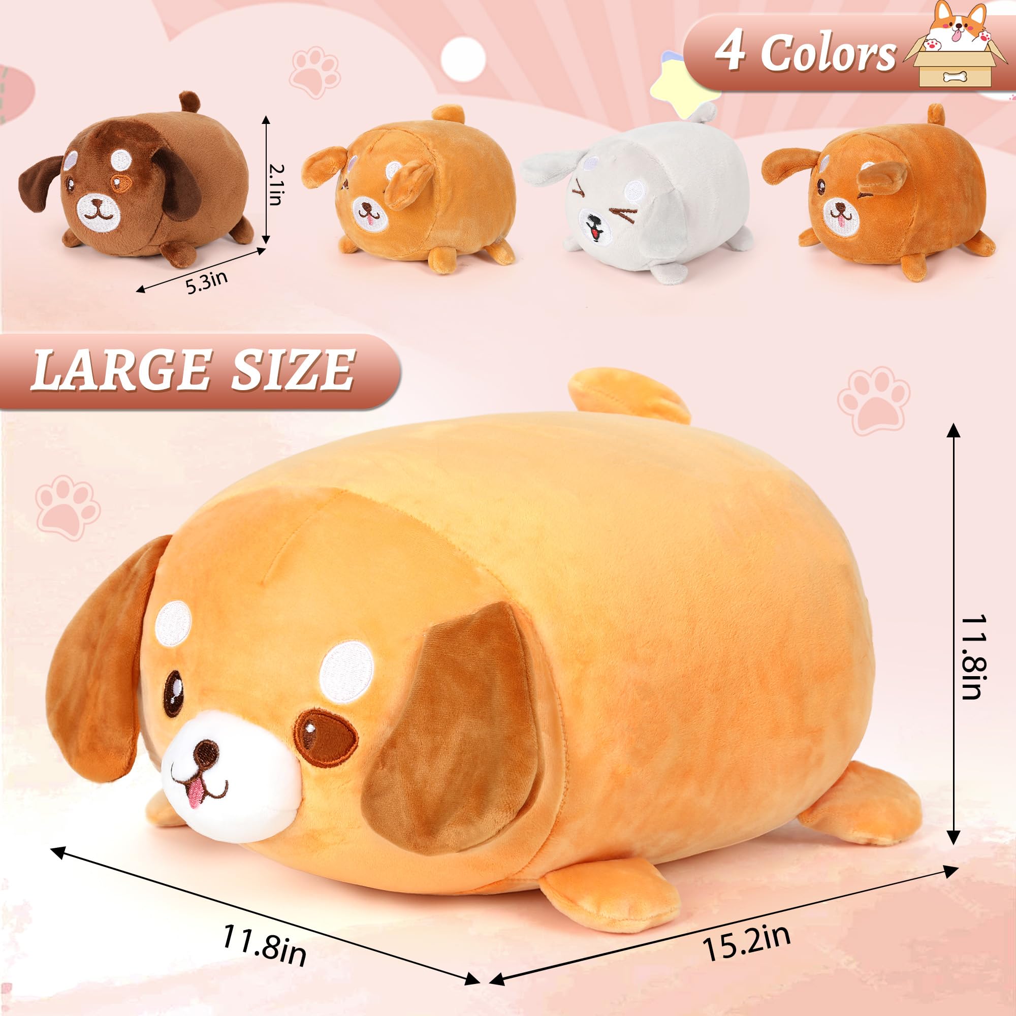 Foto 3 pulgar | Almohada De Peluche Corgi Dog De 15 Pulgadas Con 4 Juguetes De Peluche Para Bebés, 5 Piezas - Venta Internacional.