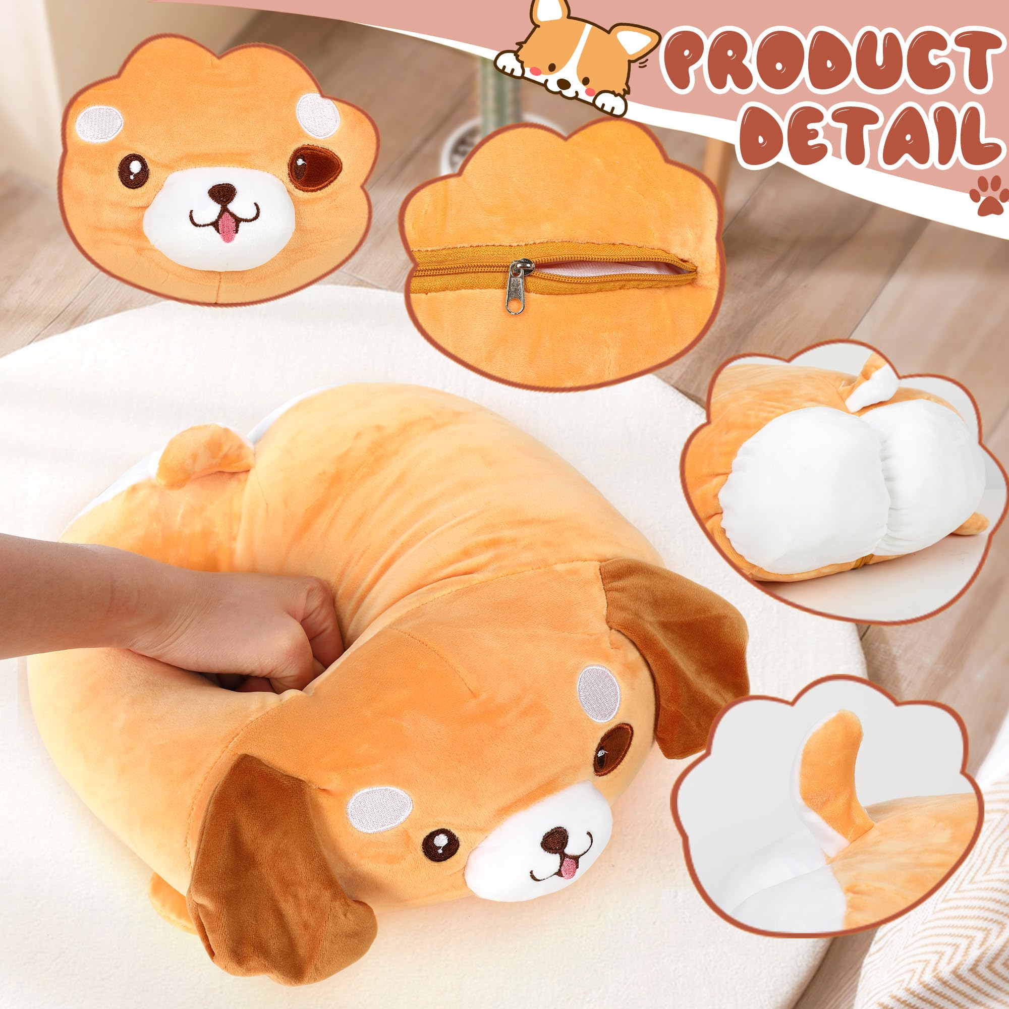 Foto 5 pulgar | Almohada De Peluche Corgi Dog De 15 Pulgadas Con 4 Juguetes De Peluche Para Bebés, 5 Piezas - Venta Internacional.