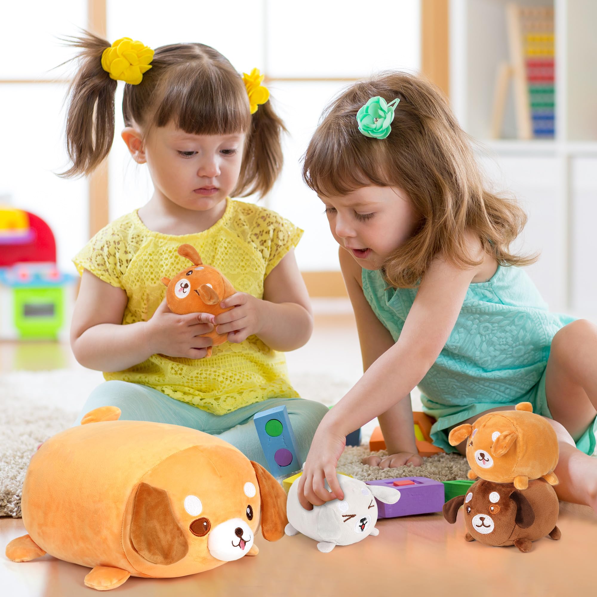 Foto 7 pulgar | Almohada De Peluche Corgi Dog De 15 Pulgadas Con 4 Juguetes De Peluche Para Bebés, 5 Piezas - Venta Internacional.