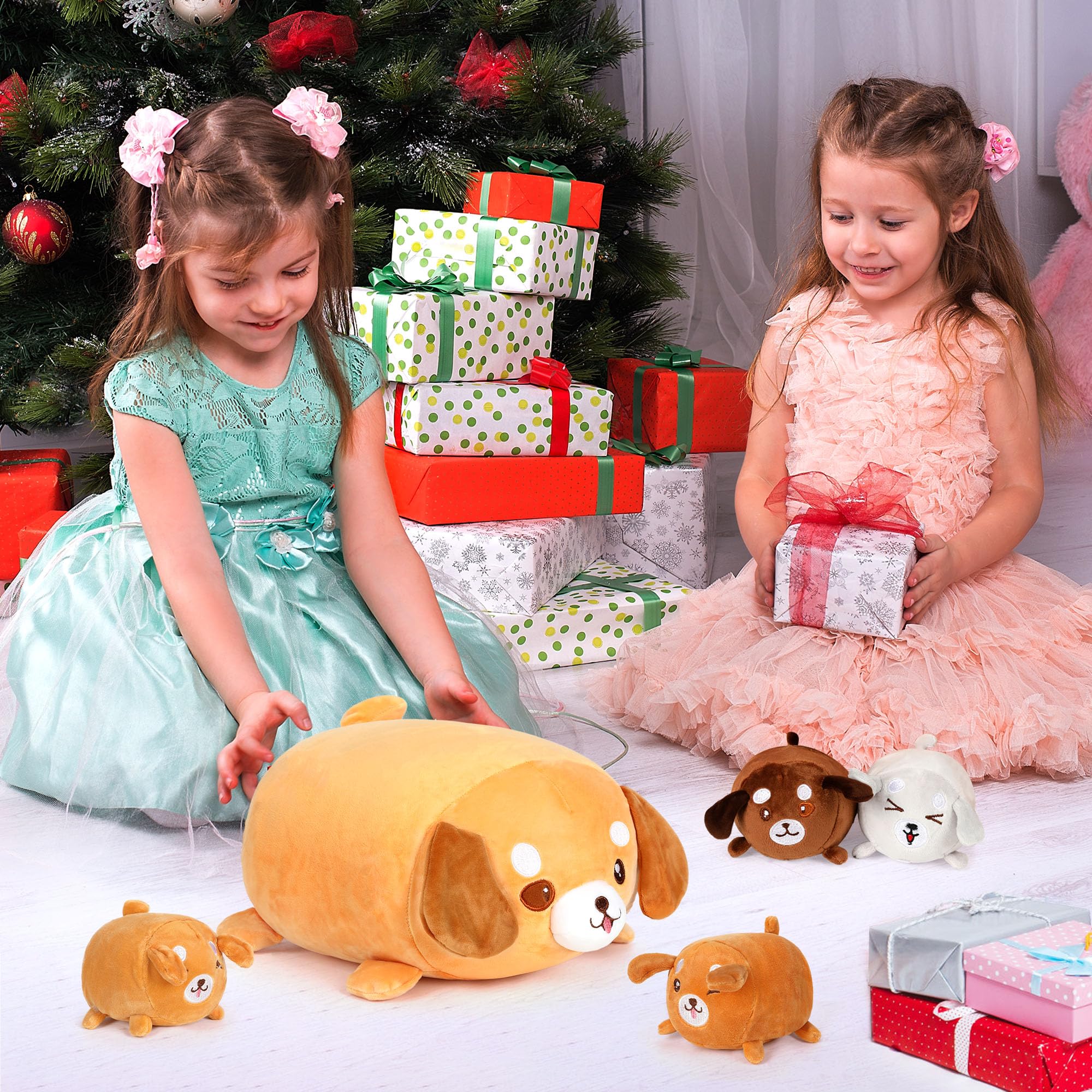 Foto 8 pulgar | Almohada De Peluche Corgi Dog De 15 Pulgadas Con 4 Juguetes De Peluche Para Bebés, 5 Piezas - Venta Internacional.
