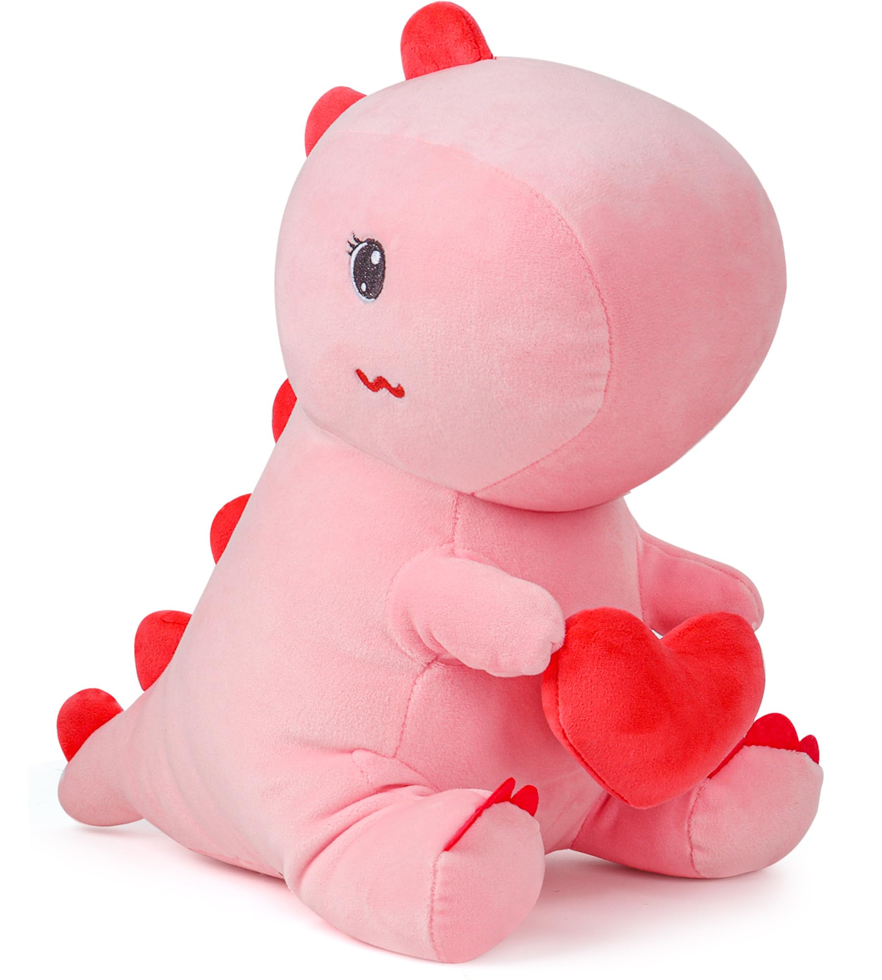 Peluche De Dinosaurio De Peluche Rosa De 30 Cm Con Corazón De Amor - Venta Internacional.
