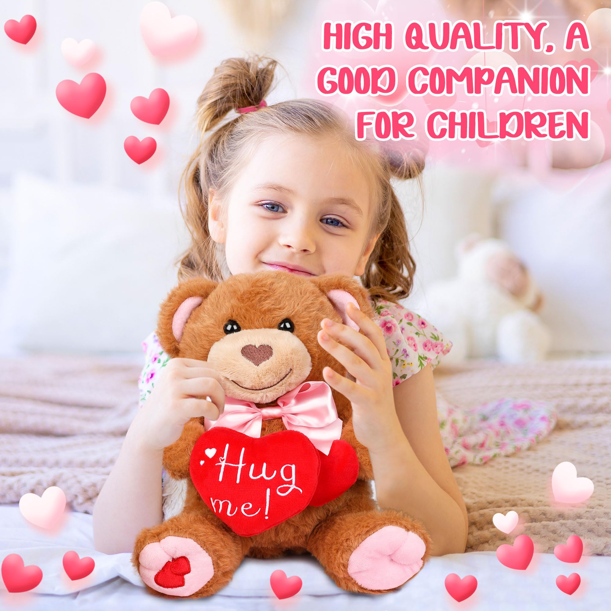 Foto 6 pulgar | Oso De Peluche Para El Día De San Valentín, 25 Cm, Con Corazón Rojo - Venta Internacional.