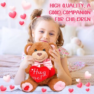 Foto 5 | Oso De Peluche Para El Día De San Valentín, 25 Cm, Con Corazón Rojo - Venta Internacional.