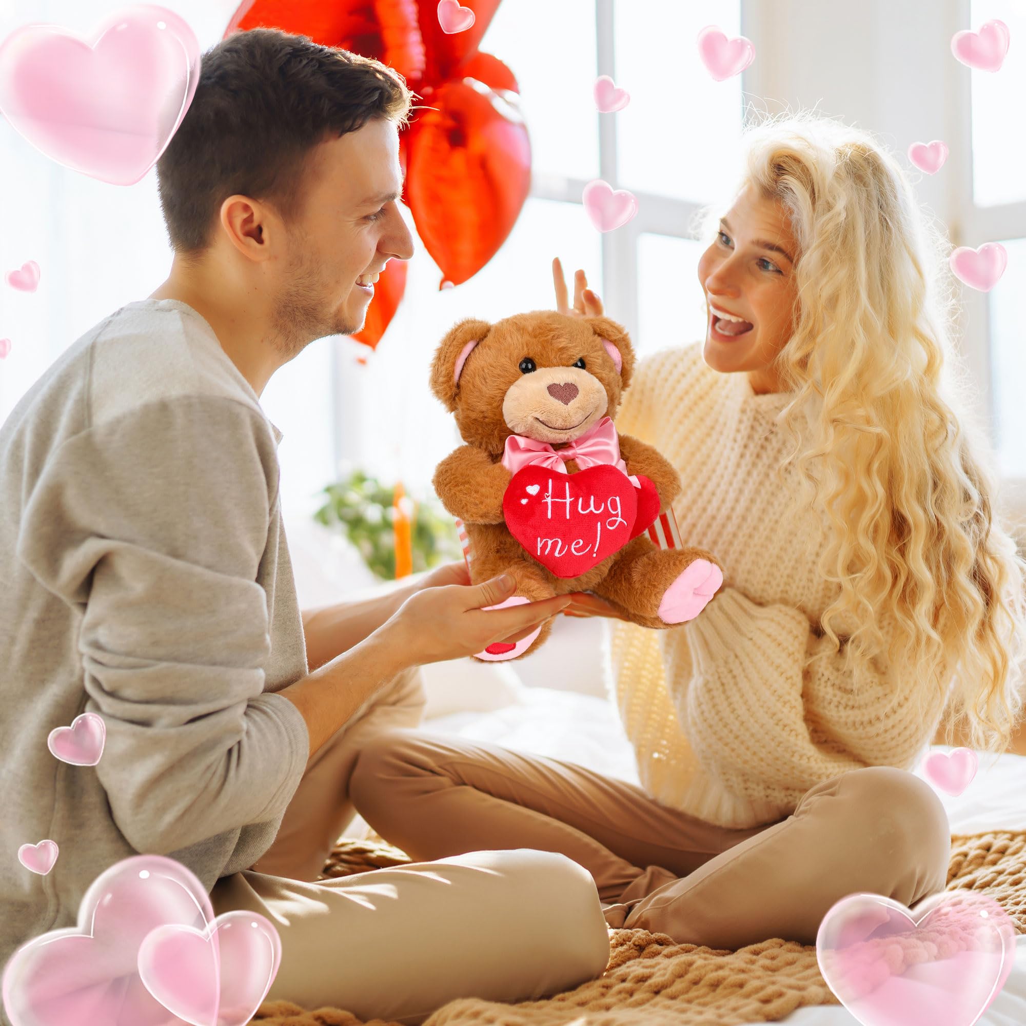 Foto 7 pulgar | Oso De Peluche Para El Día De San Valentín, 25 Cm, Con Corazón Rojo - Venta Internacional.