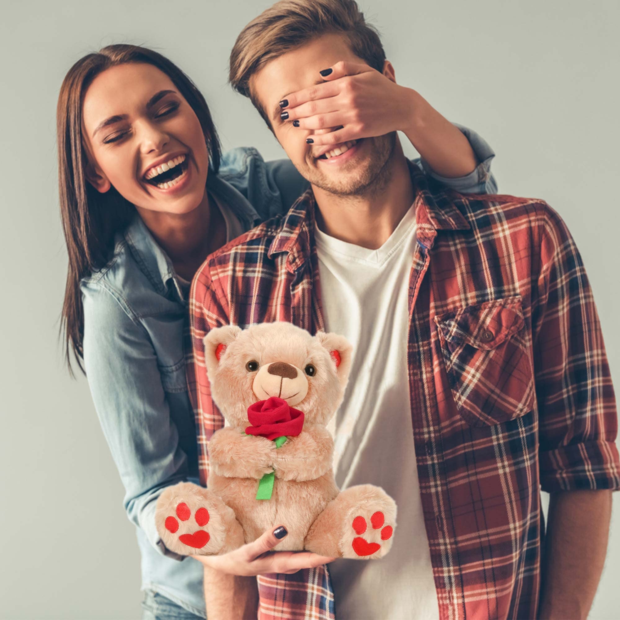 Foto 5 pulgar | Peluche Con Forma De Oso De Peluche Para El Día De San Valentín, 30 Cm, Con Rosa - Venta Internacional.
