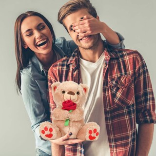 Foto 4 | Peluche Con Forma De Oso De Peluche Para El Día De San Valentín, 30 Cm, Con Rosa - Venta Internacional.