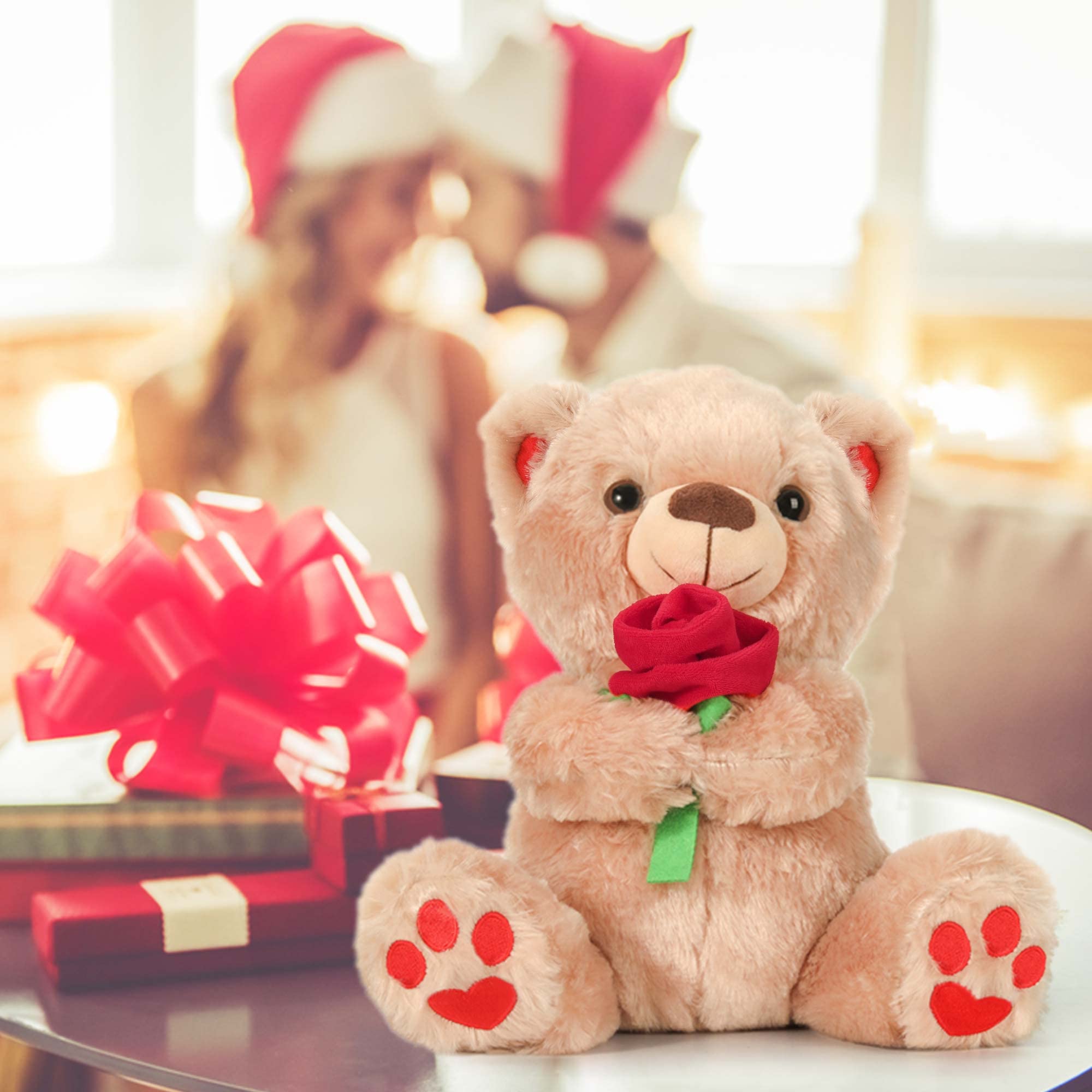 Foto 6 pulgar | Peluche Con Forma De Oso De Peluche Para El Día De San Valentín, 30 Cm, Con Rosa - Venta Internacional.