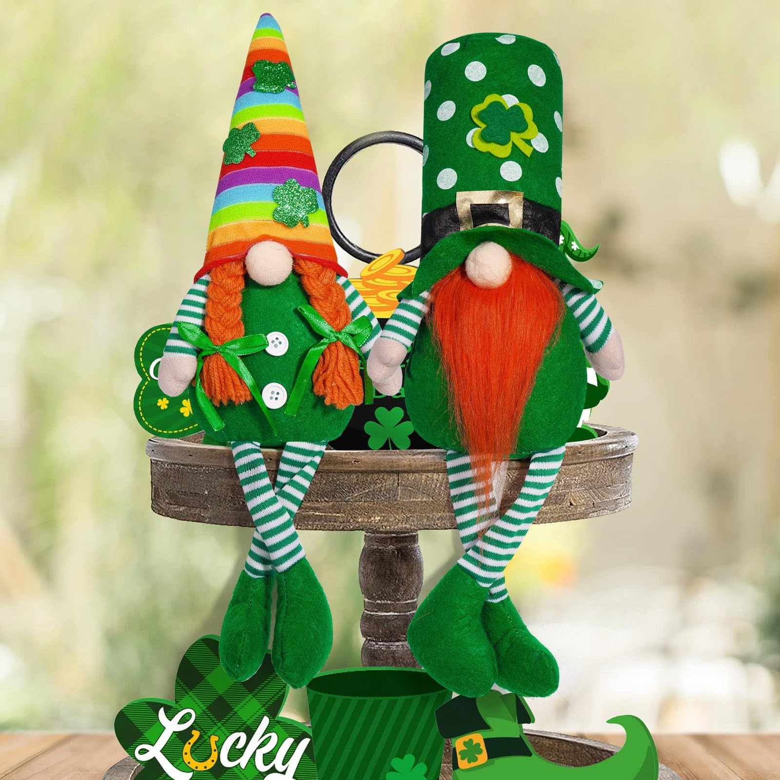 Foto 2 pulgar | Pack De 2 Muñecos De Peluche Para Decoración De Gnomos Para El Día De San Patricio - Venta Internacional.