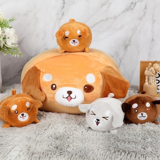 Foto 5 | Almohada De Peluche Corgi Dog De 15 Pulgadas Con 4 Juguetes De Peluche Para Bebés, 5 Piezas - Venta Internacional.