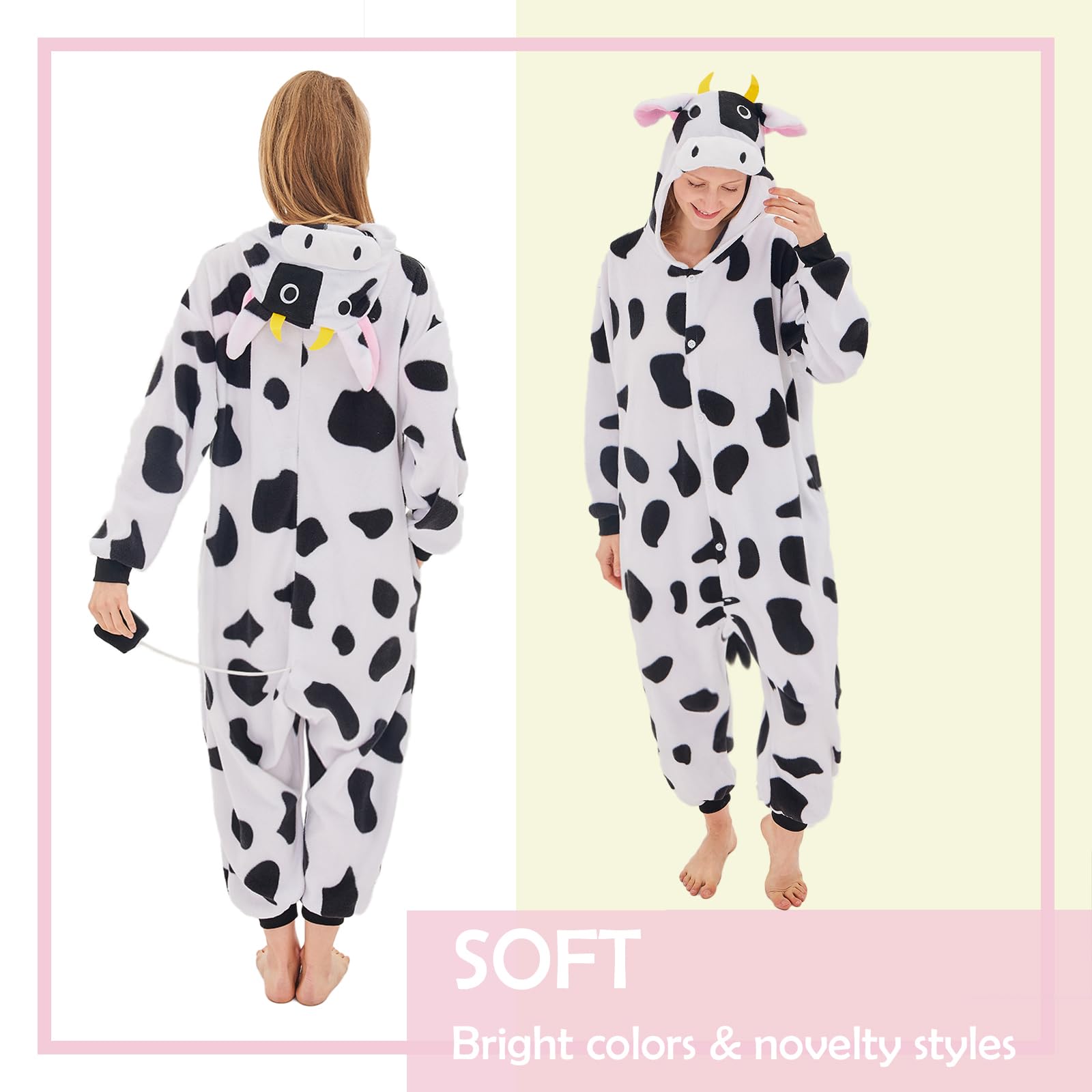 Foto 3 | Disfraz De Mono Newcosplay Con Forma De Animal, Pijama De Peluche Con Forma De Vaca Para Adulto - Venta Internacional.