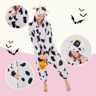 Foto 4 | Disfraz De Mono Newcosplay Con Forma De Animal, Pijama De Peluche Con Forma De Vaca Para Adulto - Venta Internacional.