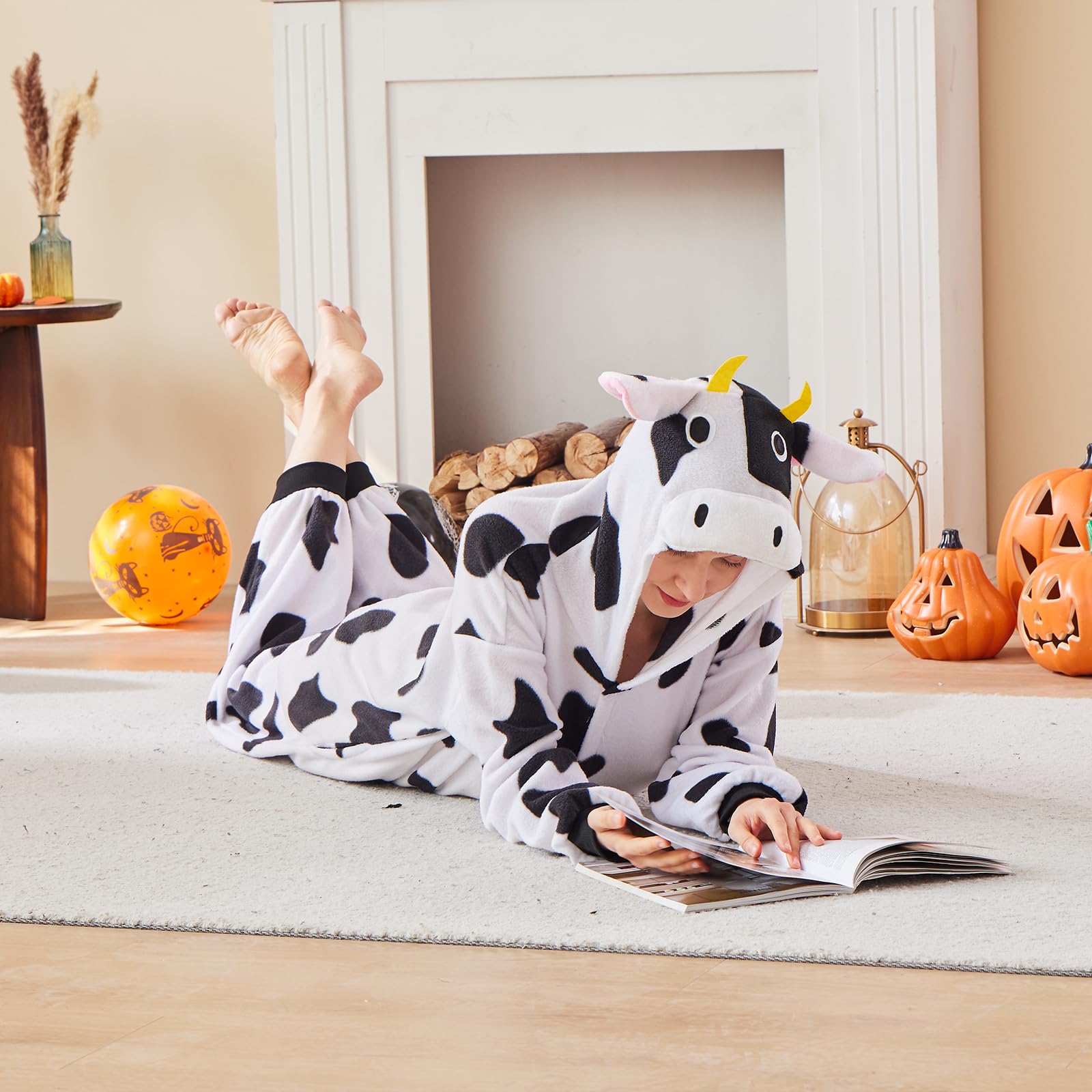 Foto 6 pulgar | Disfraz De Mono Newcosplay Con Forma De Animal, Pijama De Peluche Con Forma De Vaca Para Adulto - Venta Internacional.