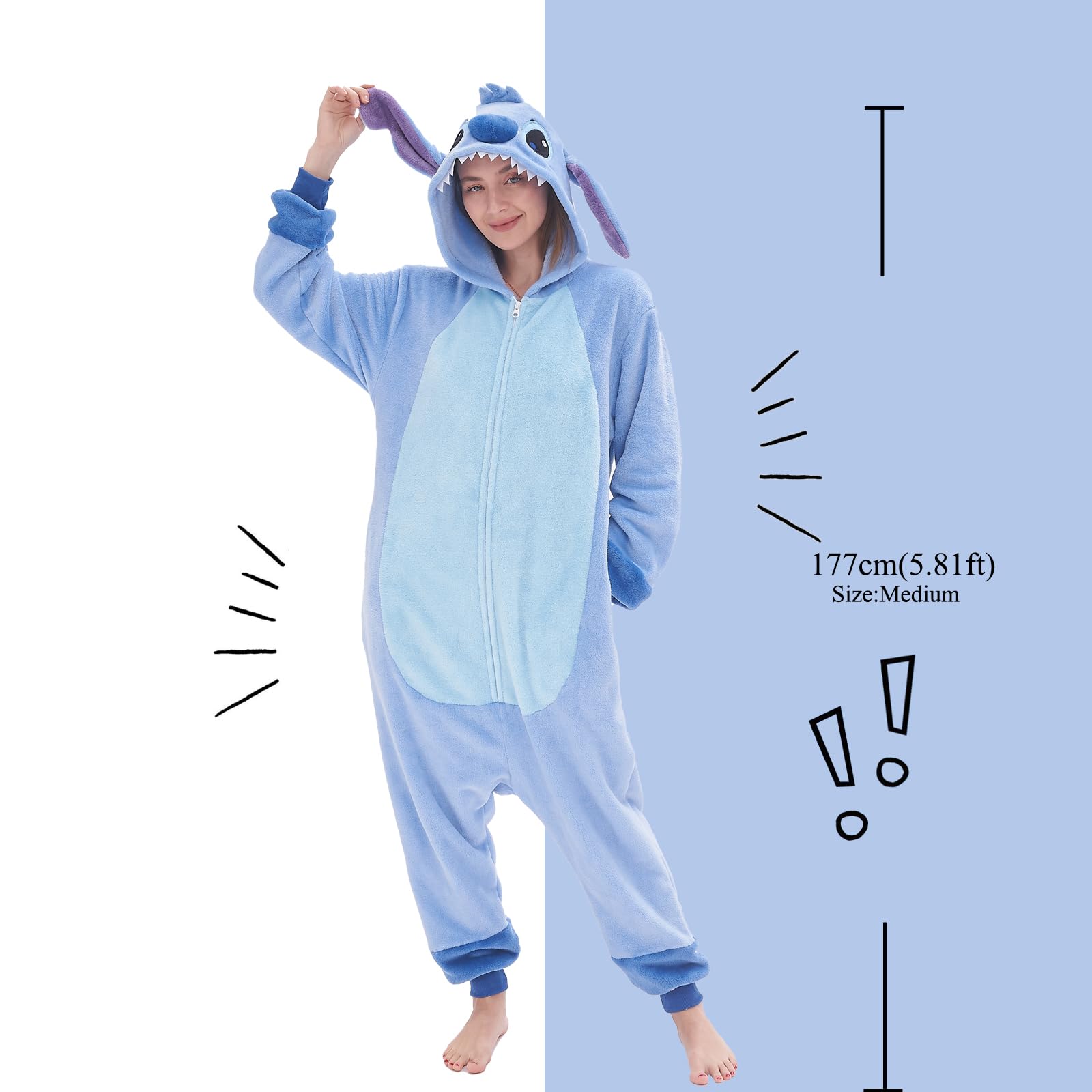 Foto 5 pulgar | Disfraz Unisex De Pijama Gonaap Stitch Para Adulto, Talla L - Venta Internacional.