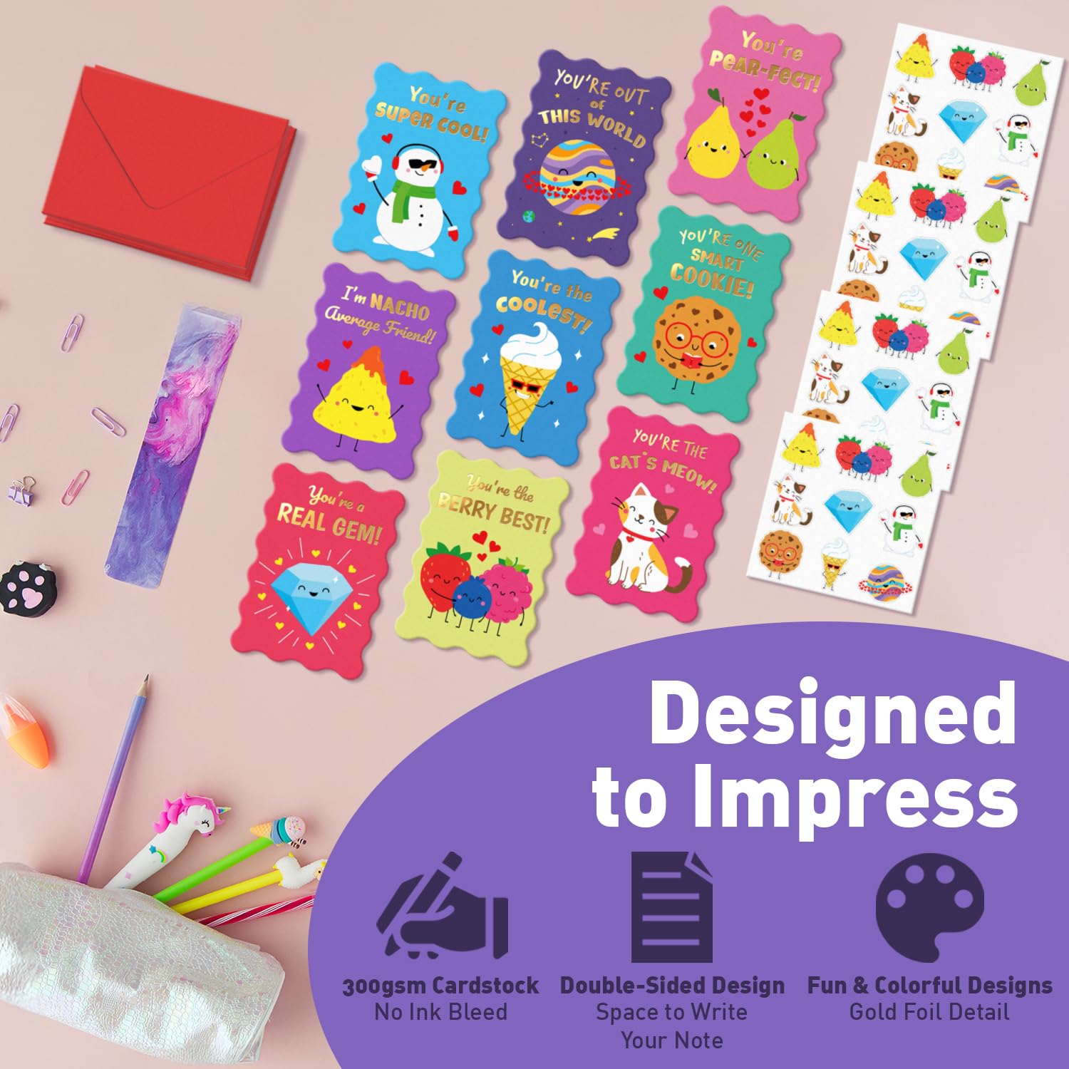 Foto 4 | Tarjetas De San Valentín Sweetzer & Orange S&o 36 Funny Kids - Venta Internacional.