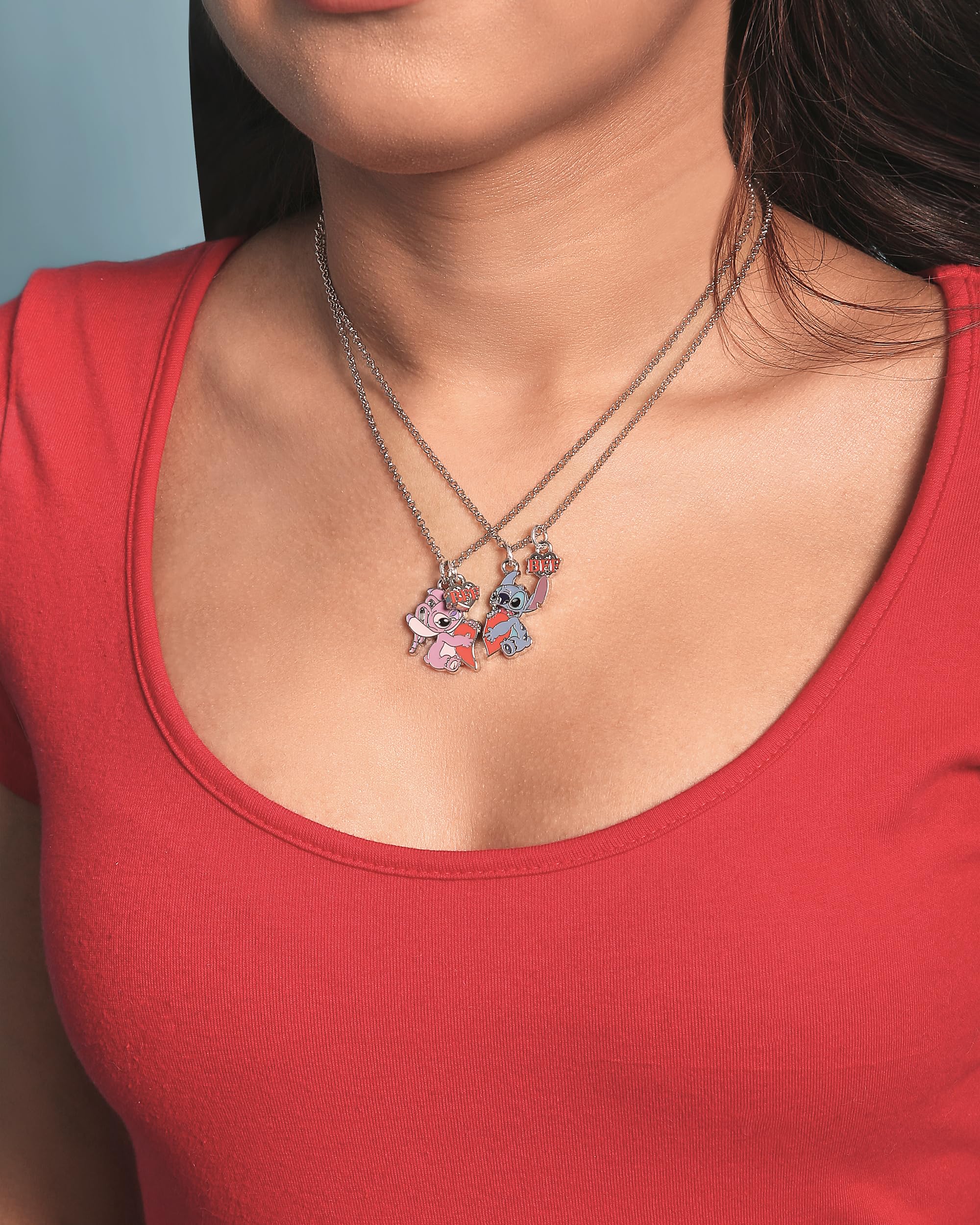 Foto 2 | Set De Collares Disney Lilo & Stitch Bff 40+7 Cm Con Ángel Y Puntada - Venta Internacional.