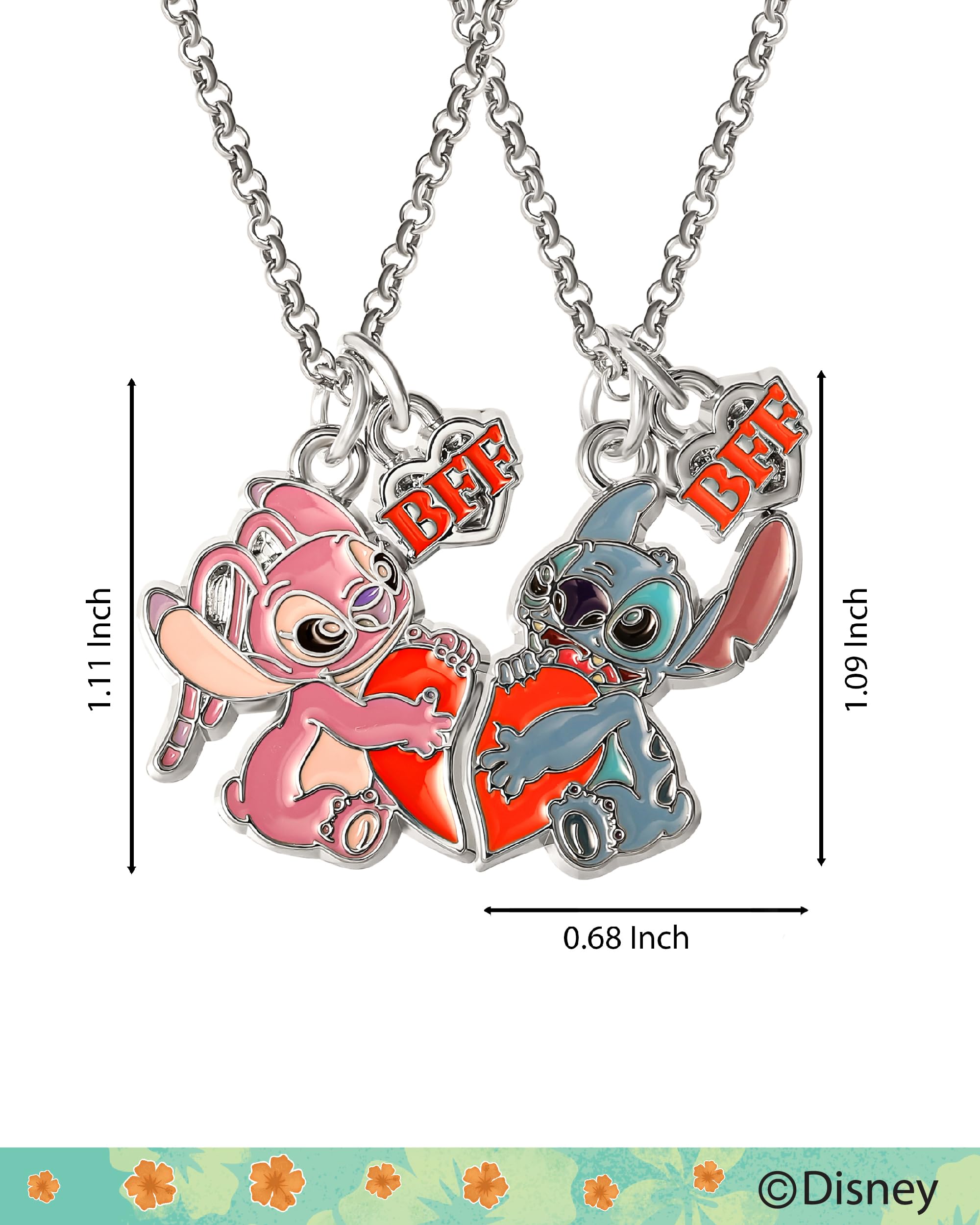 Foto 4 | Set De Collares Disney Lilo & Stitch Bff 40+7 Cm Con Ángel Y Puntada - Venta Internacional.