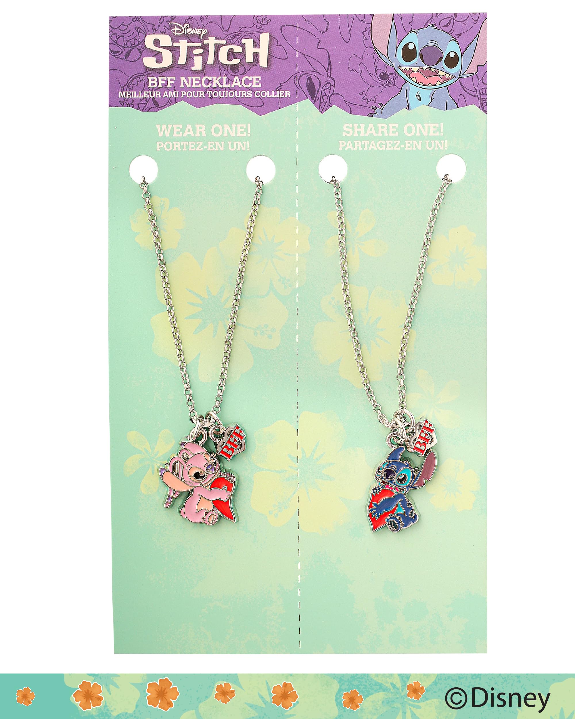 Foto 6 pulgar | Set De Collares Disney Lilo & Stitch Bff 40+7 Cm Con Ángel Y Puntada - Venta Internacional.