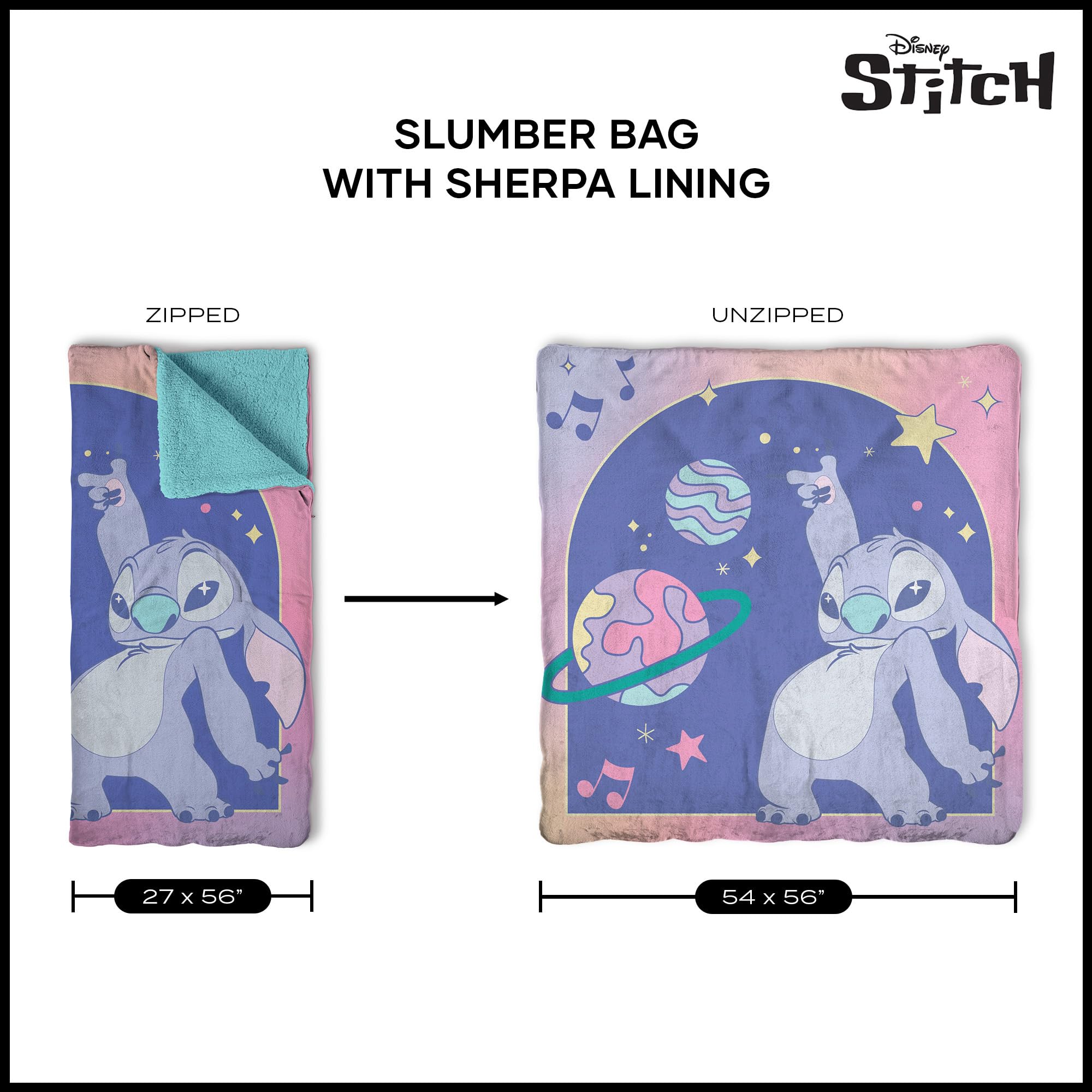 Foto 7 pulgar | Saco De Dormir Disney Lilo And Stitch Silk Touch Sherpa - Venta Internacional.