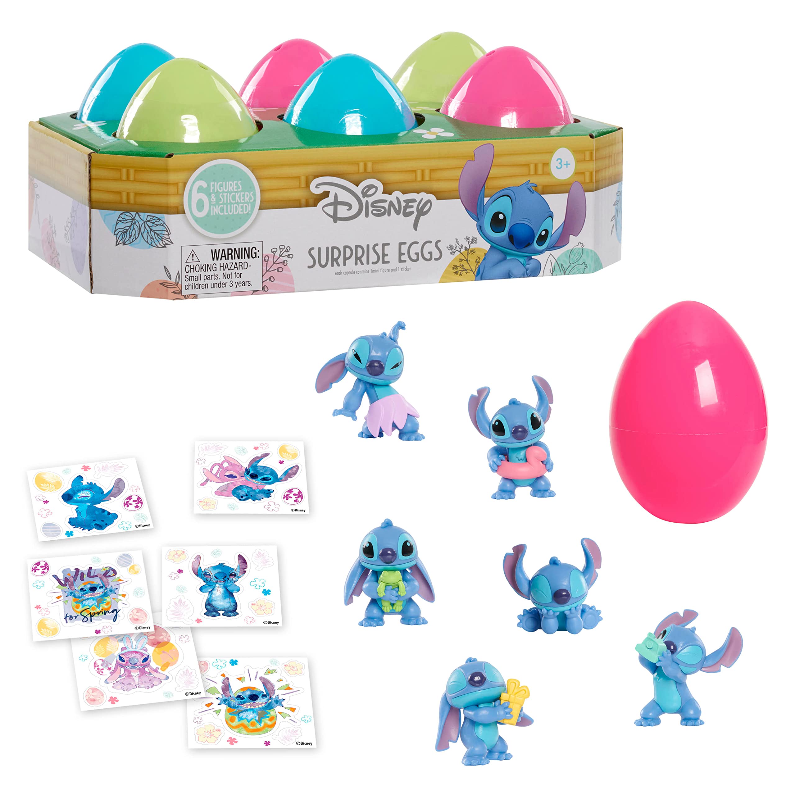 Foto 2 pulgar | Cesta De Pascua Con Diseño De Huevos Sorpresa Disney Stitch Para Niños Mayores De 3 Años - Venta Internacional.