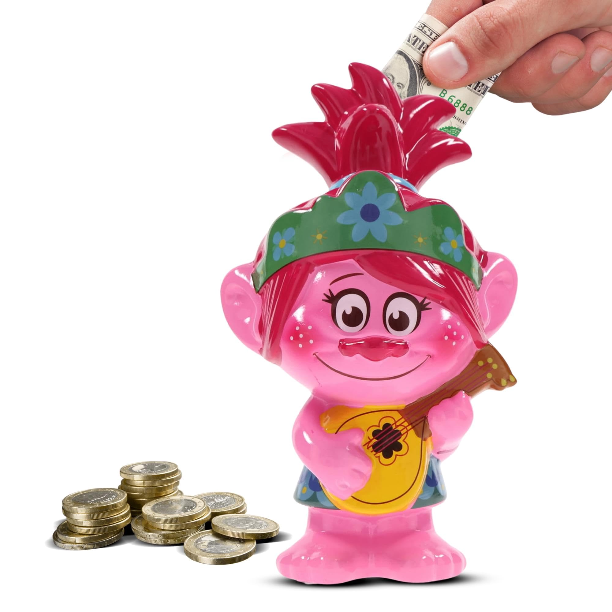 Foto 2 pulgar | Guitarra Poppy Silver Buffalo Trolls World Tour De Coin Bank - Venta Internacional.