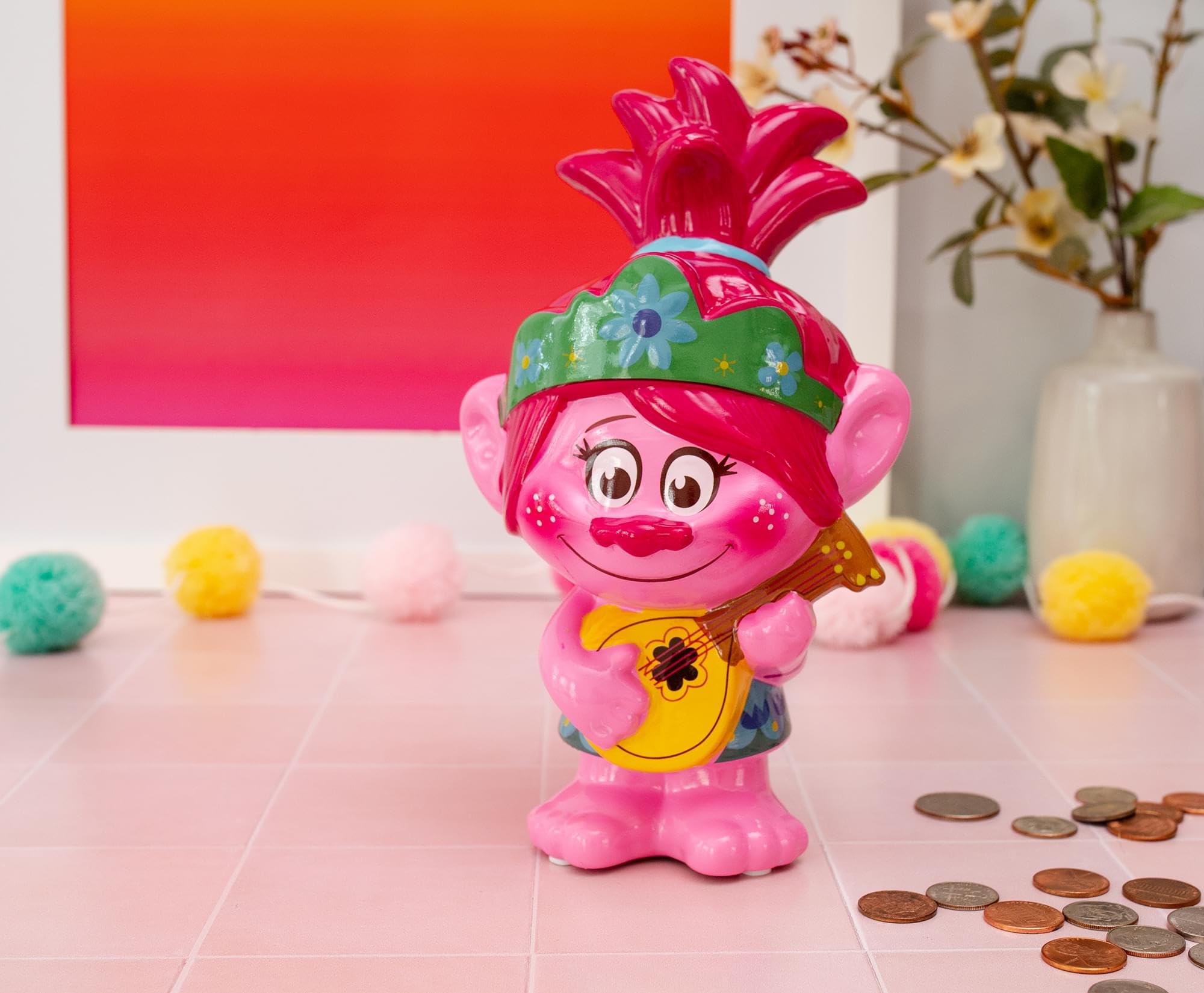 Foto 6 pulgar | Guitarra Poppy Silver Buffalo Trolls World Tour De Coin Bank - Venta Internacional.