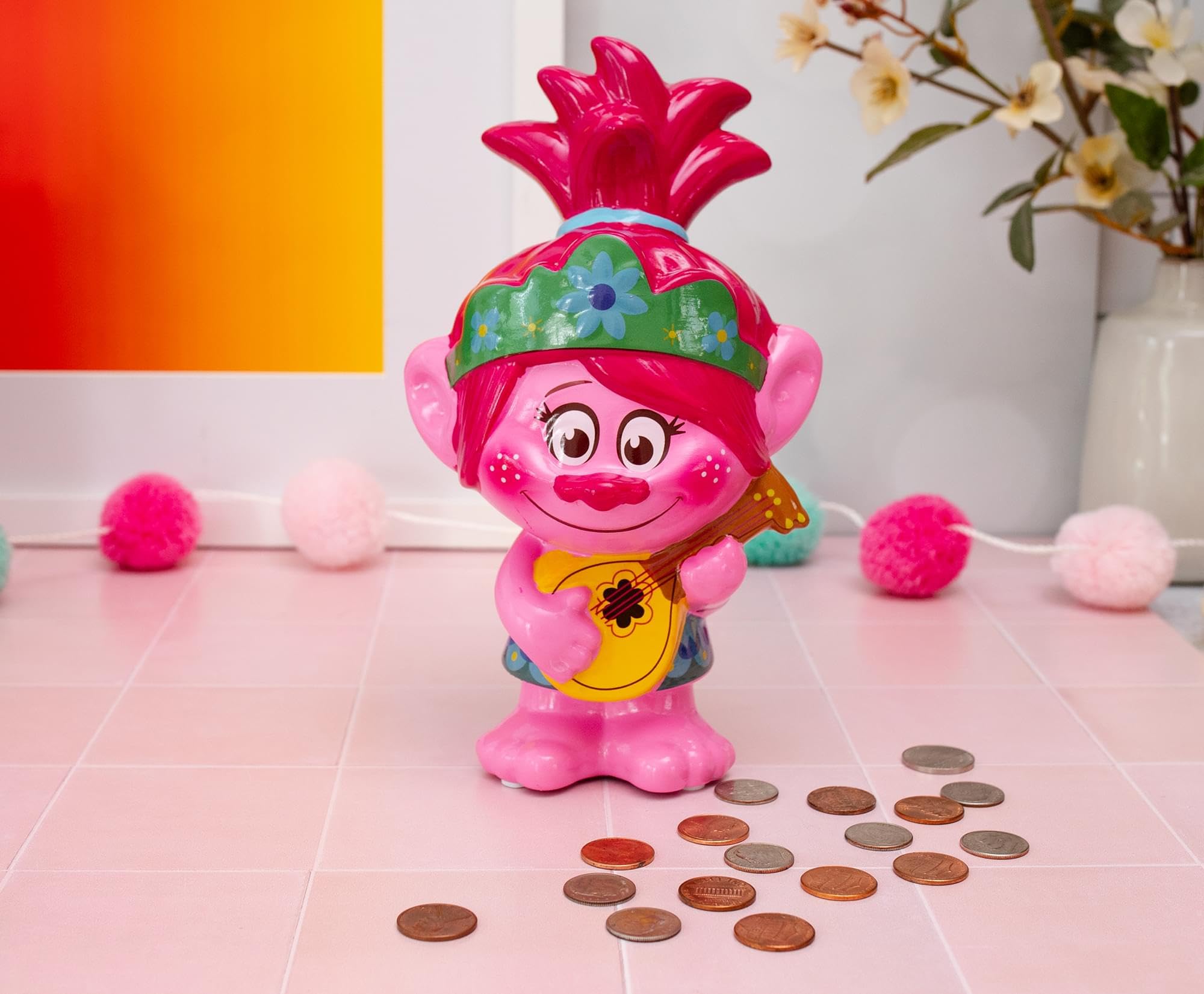 Foto 6 | Guitarra Poppy Silver Buffalo Trolls World Tour De Coin Bank - Venta Internacional.
