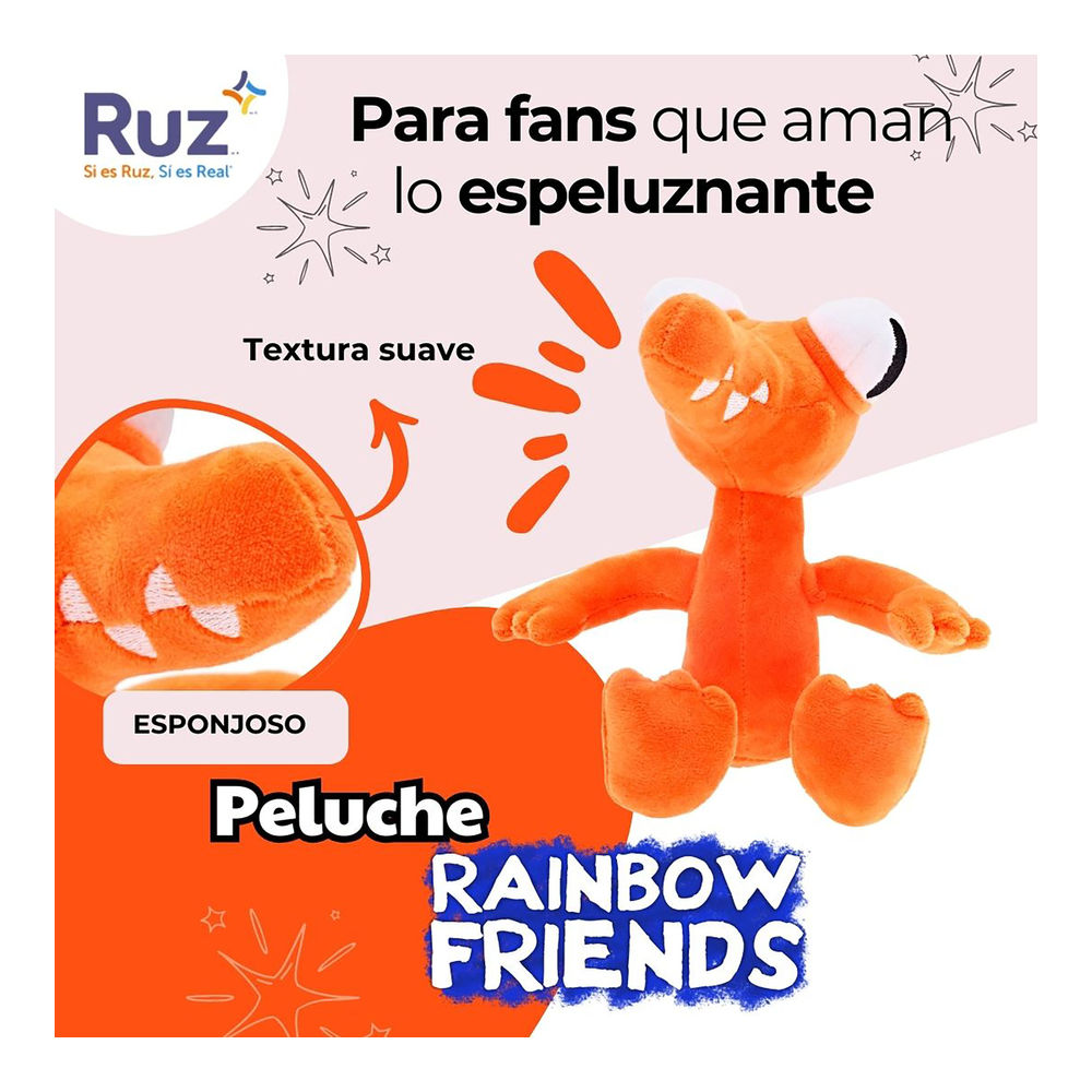 Foto 5 pulgar | Peluche Ruz Rainbow Friends (orange 20 Cm)