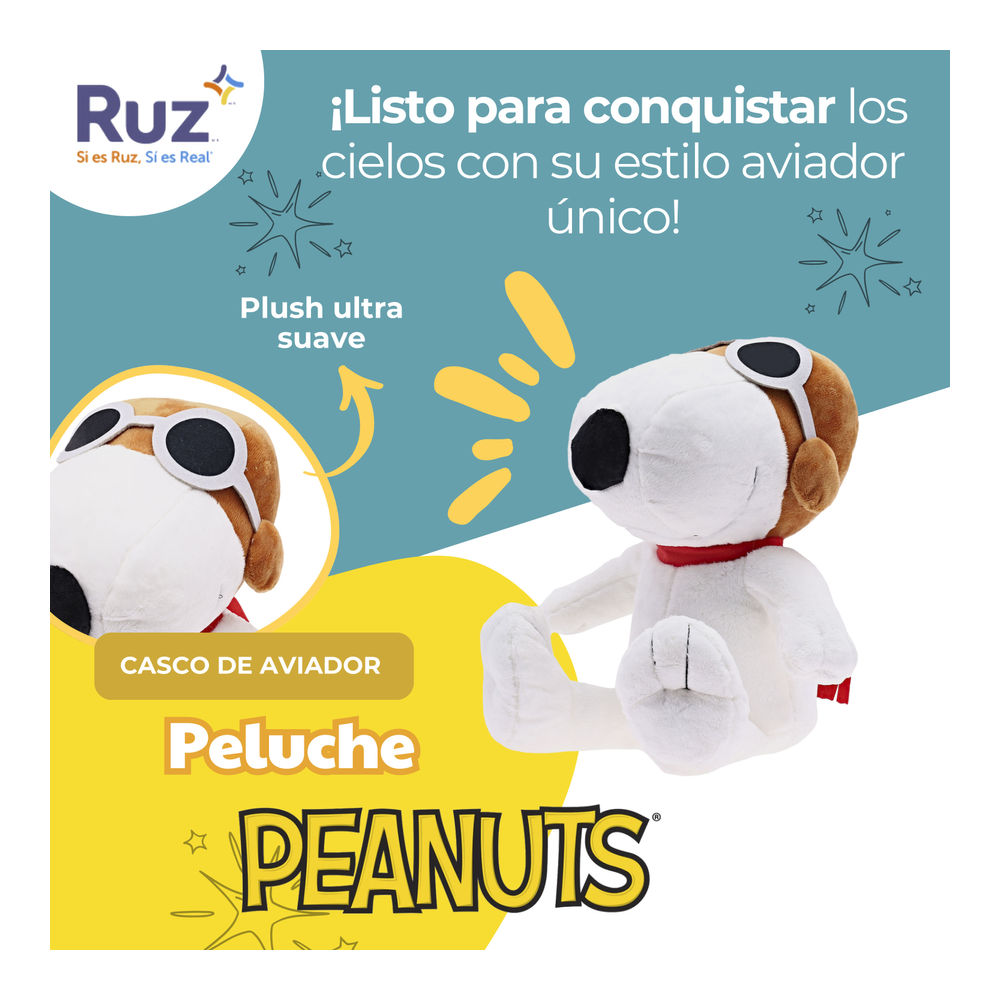 Foto 5 pulgar | Peluche Ruz Peanuts (snoopy 30 Cm Aviador)