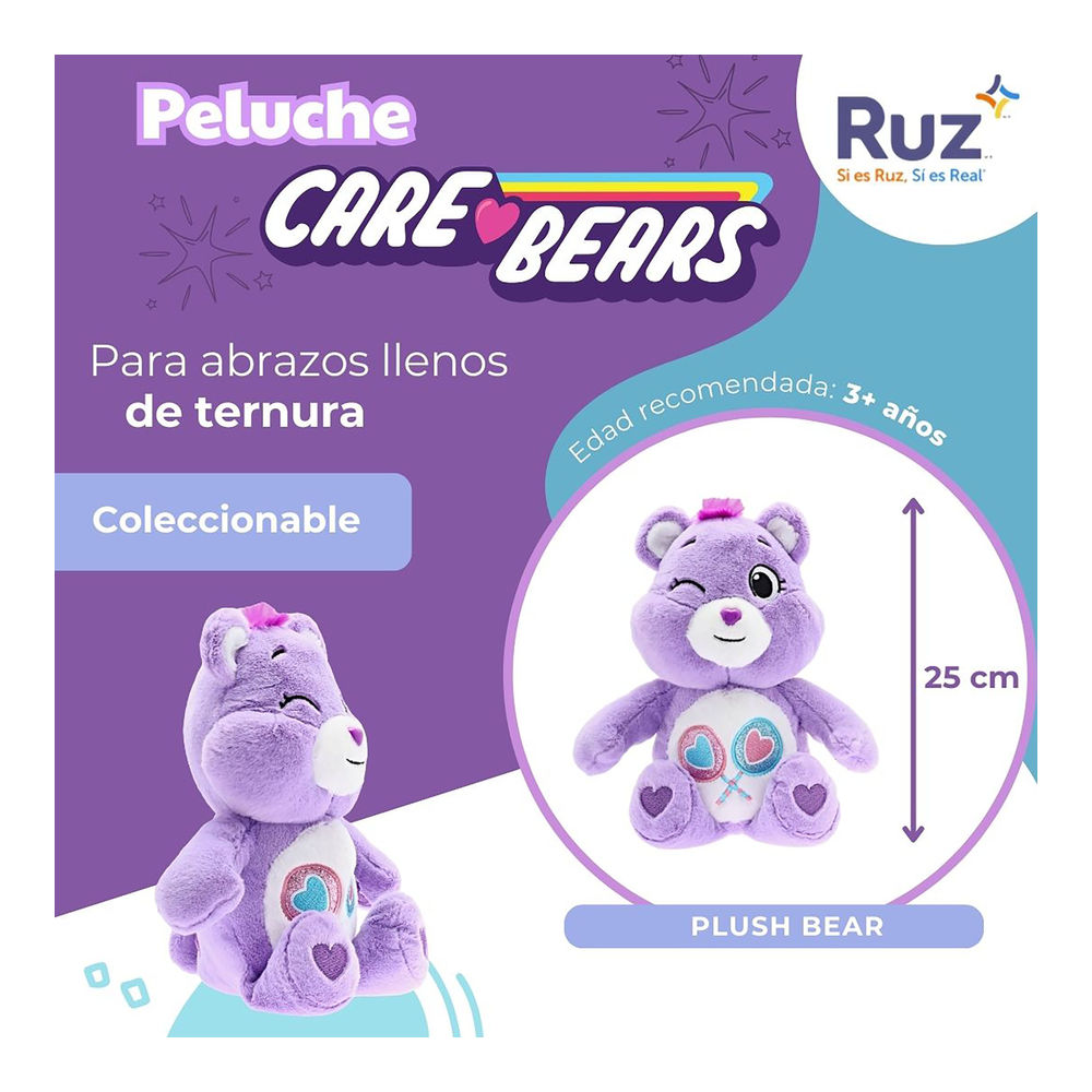 Foto 4 pulgar | Peluche Ruz Care Bears (share Bear 25 Cm Morado)