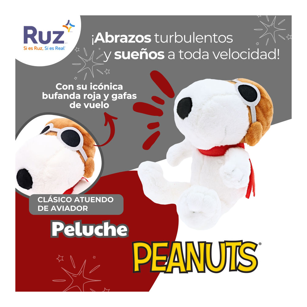 Foto 5 pulgar | Peluche Ruz Peanuts (snooppy 15.5 Cm Aviador)