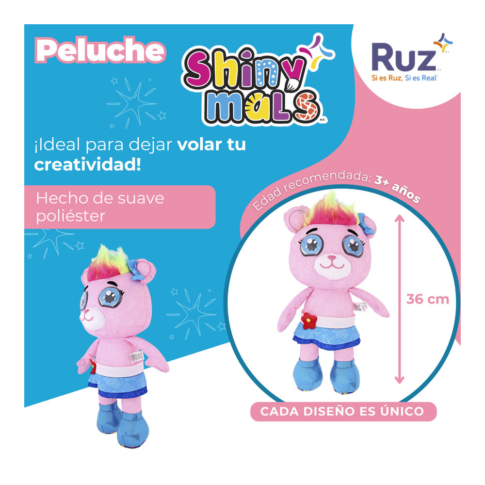 Foto 6 pulgar | Peluche Ruz Shinymals (pintaositos 30 Cm Rosa)